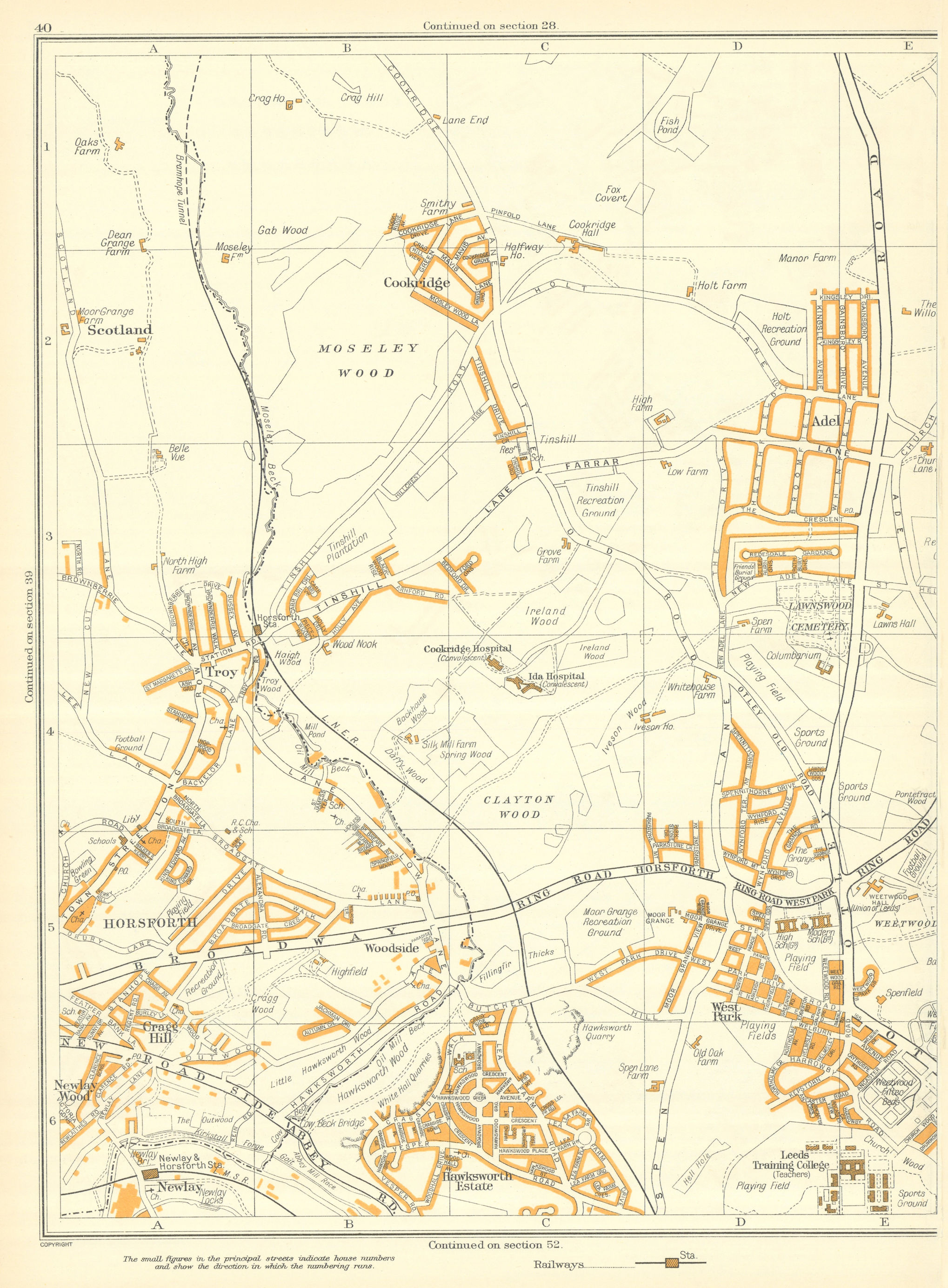 LEEDS Cookridge Newlay Cragg Hill Adel Horsforth Troy Hawksworth 1935
