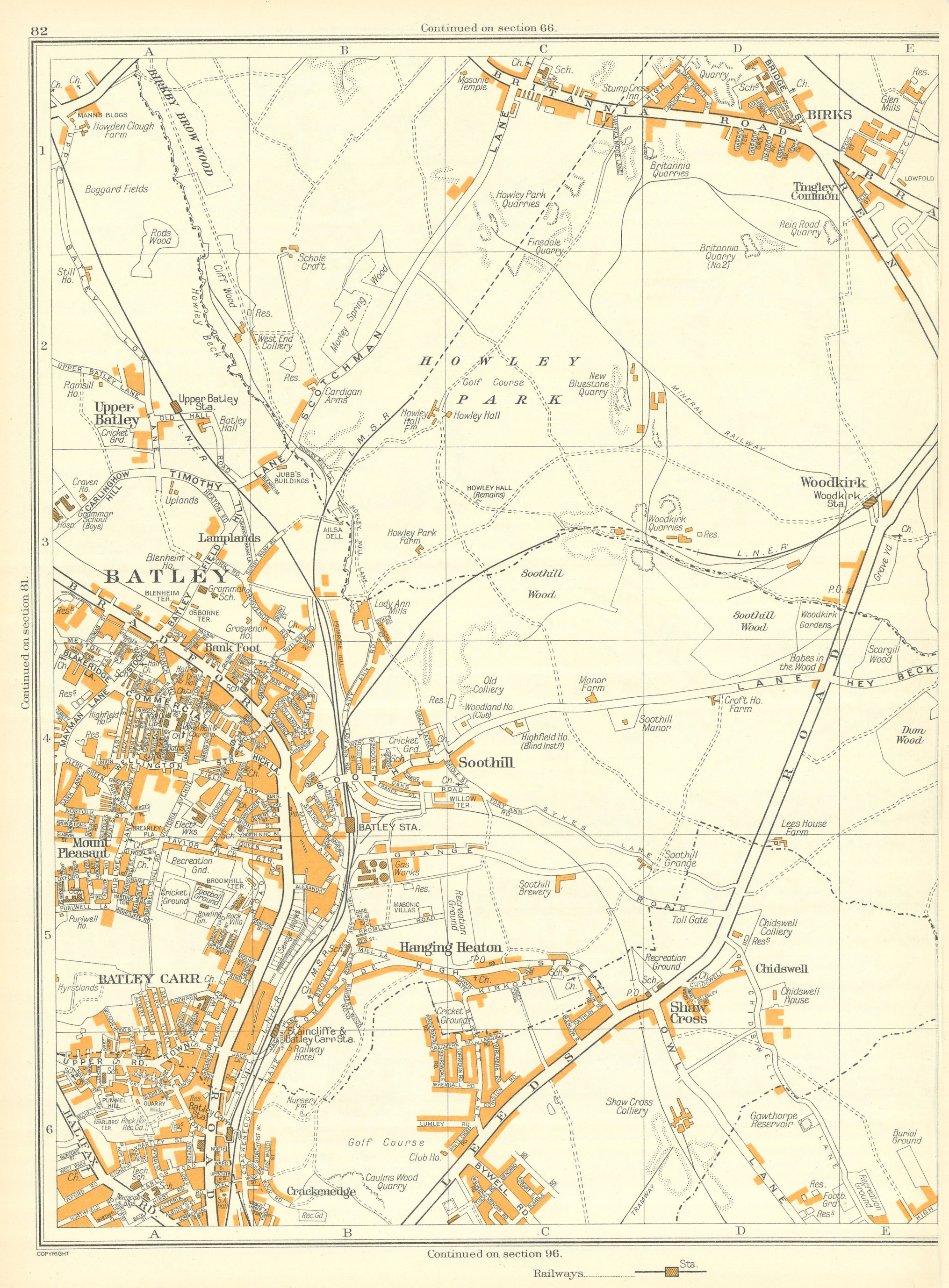 BATLEY Carr Hanging Heaton Soothill Howley Park Birks Chidswell 1935
