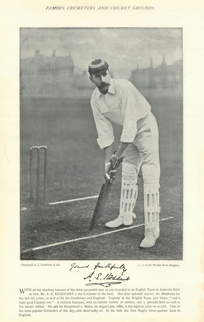 Associate Product Andrew Stoddart. England cricket & rugby captain. Middlesex cricketer 1895