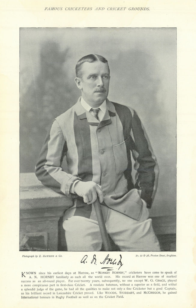Albert Neilson (A. N.) Hornby. "Monkey Hornby". Lancashire cricketer 1895