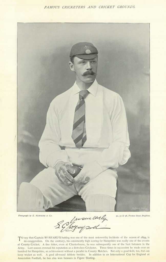 Edward George "Teddy"  Wynyard. Batsman. Won F.A. Cup. Hampshire cricketer 1895