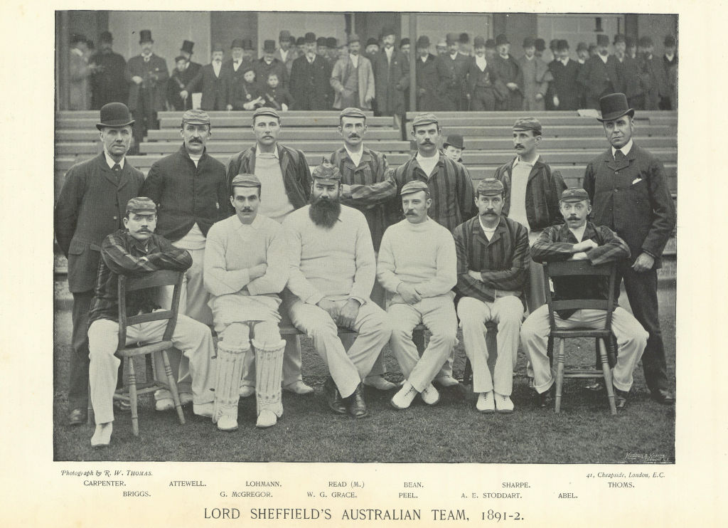 Lord Sheffield's Australian Team 1891-2 Sharpe Thoms Briggs W.G. Grace Abel 1895