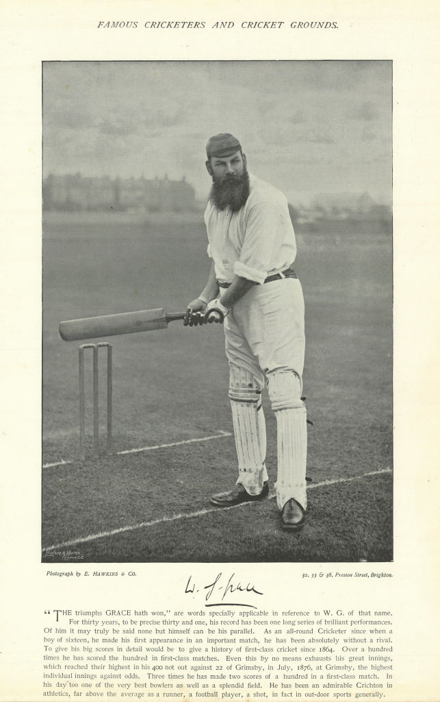 Associate Product W. G. (William Gilbert) Grace. Batsman. Greatest cricketer. Gloucestershire 1895