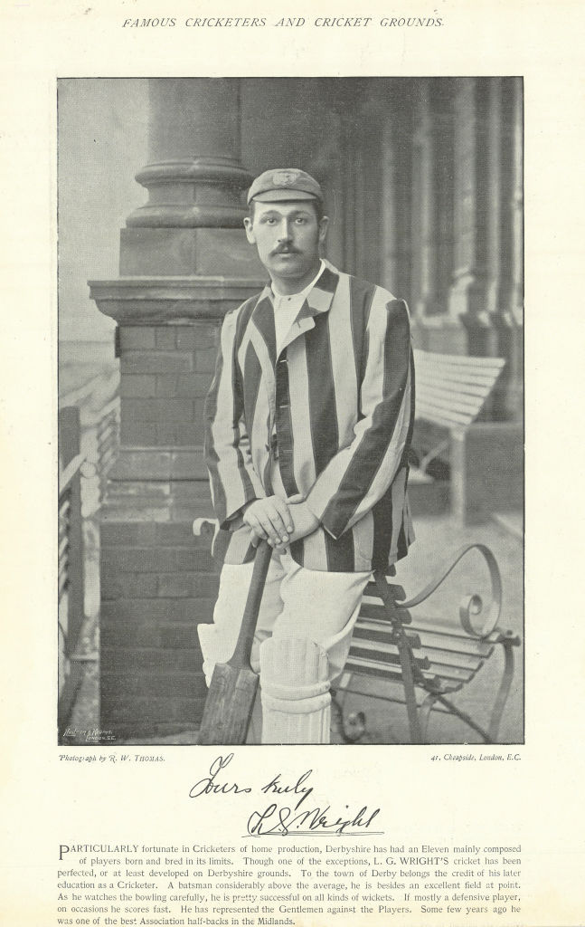 Associate Product Levi George Wright. Batsman. Cricketer. Derby & Notts County footballer 1896