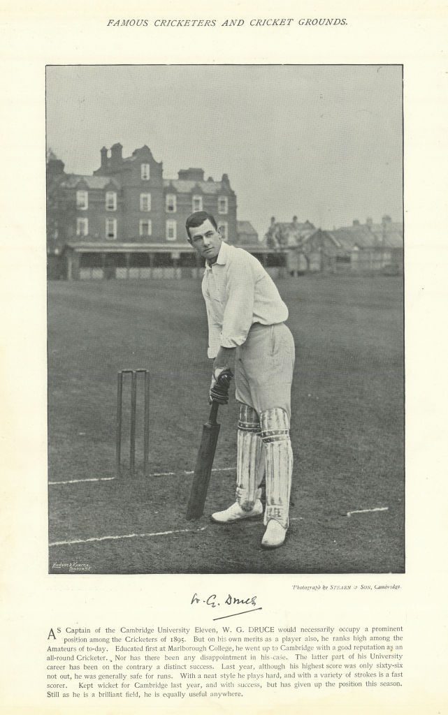 Associate Product Walter George Druce. Batsman. Cambridge Captain. Cambridge cricketer 1895