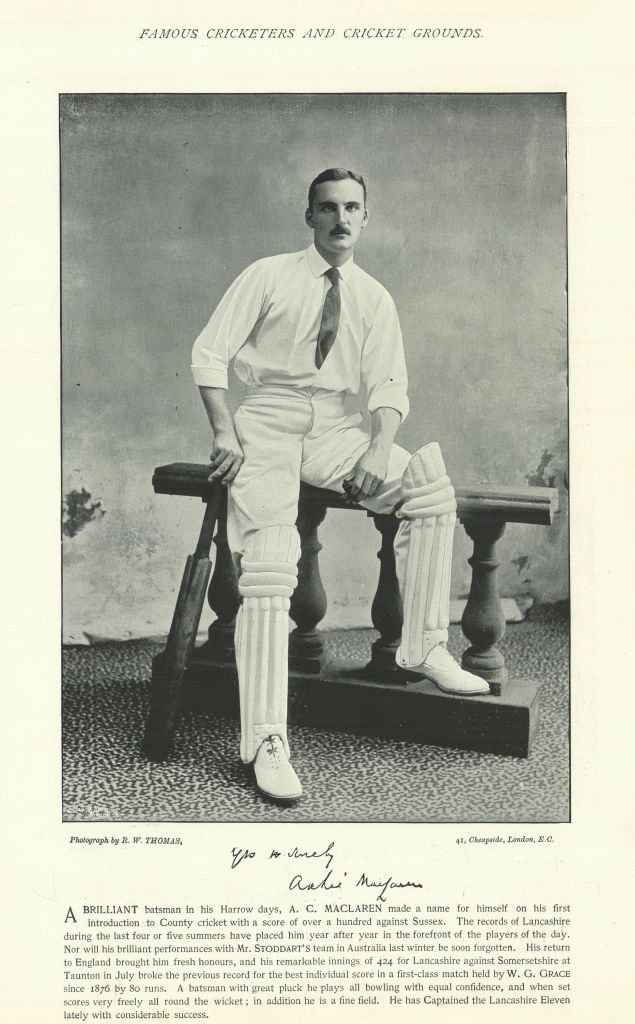 Associate Product Archibald "Archie" MacLaren. Batsman. England Captain. Lancashire cricketer 1895