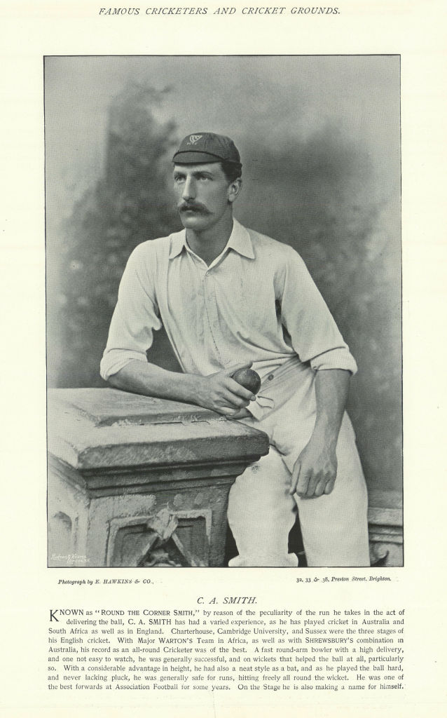 Associate Product Charles Aubrey Smith. "Round the Corner Smith". Sussex cricketer 1895 print
