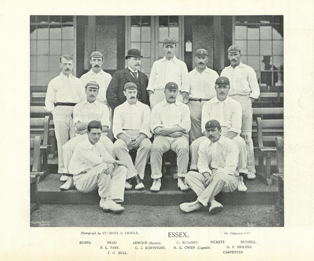 Associate Product Essex County Cricket Team Burns Mead Pickett Fane Kortright Owen Higgins 1895