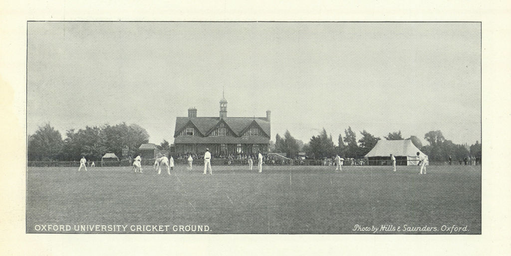 Oxford University Cricket Ground, University Parks 1895 old antique print