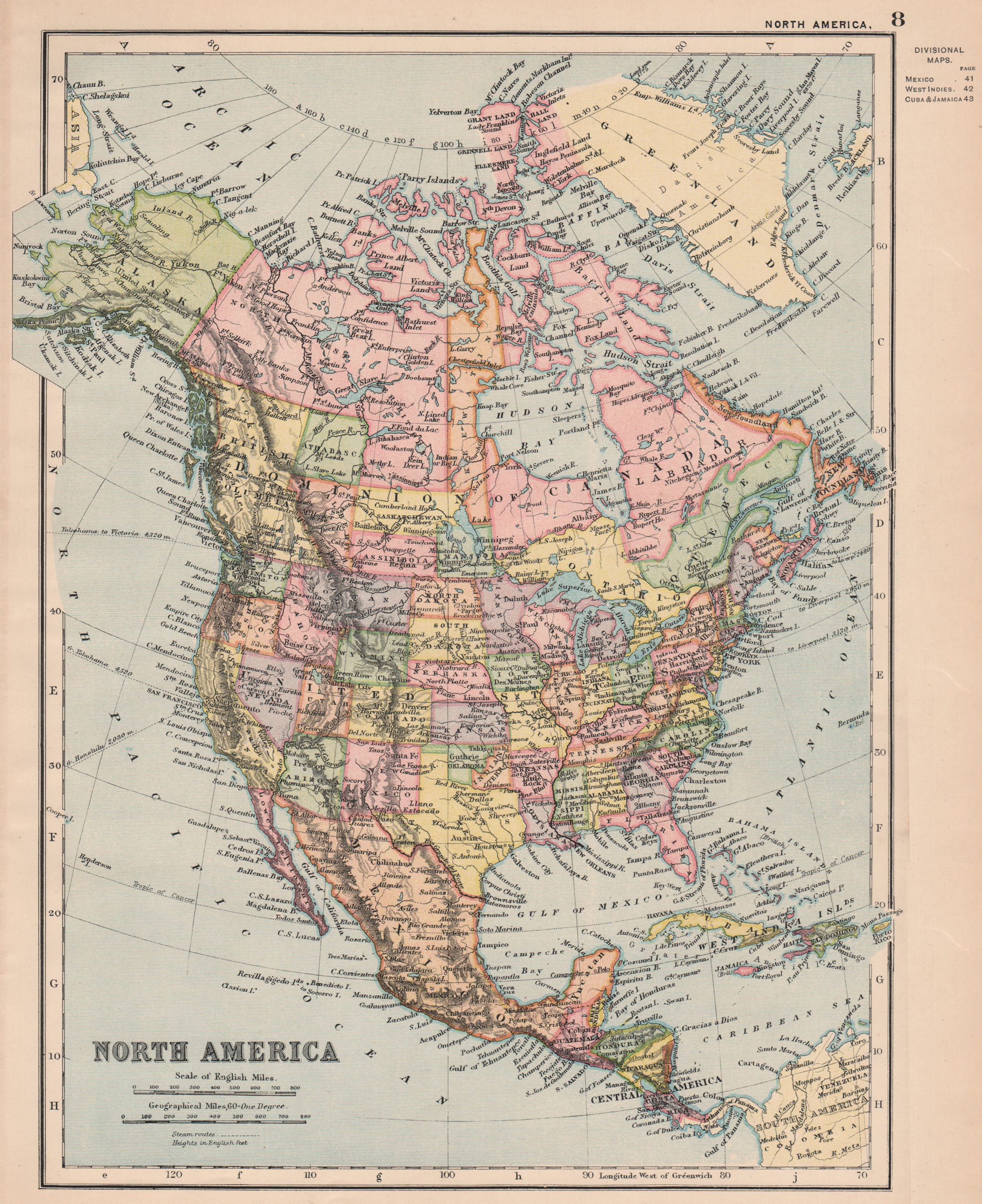 NORTH AMERICA. Political. States. Atahbasca Keewatin Assiniboia. BACON ...