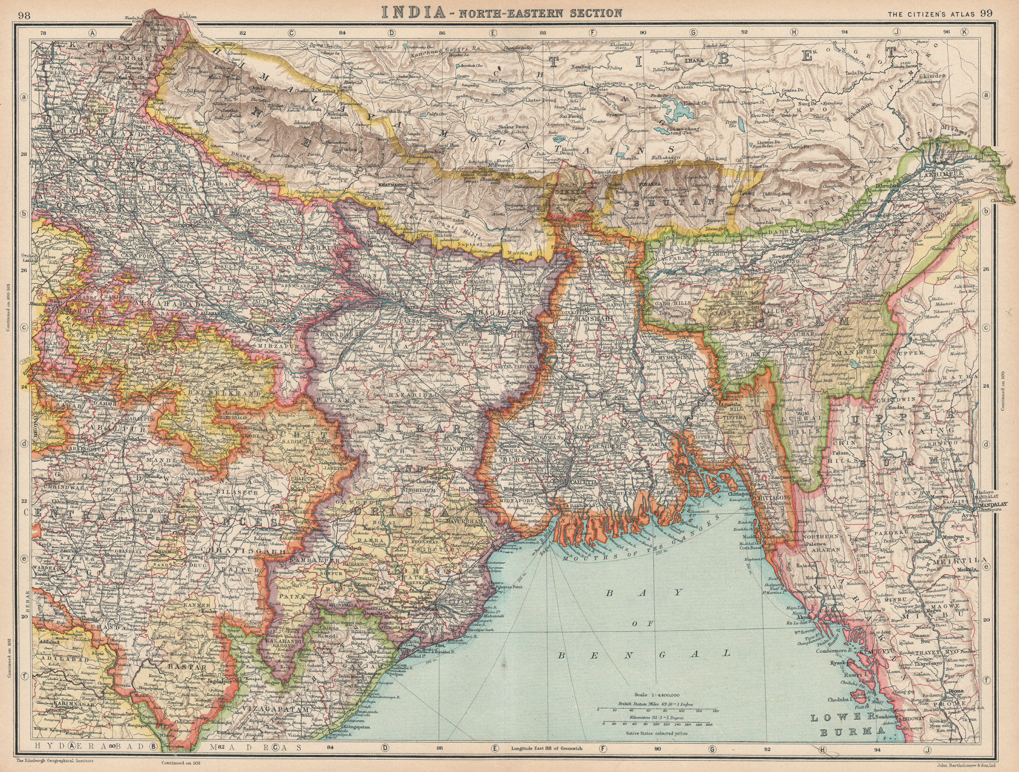 INDIA NORTH EAST NEPAL BHUTAN. Bengal Bihar Orissa Assam Sikkim