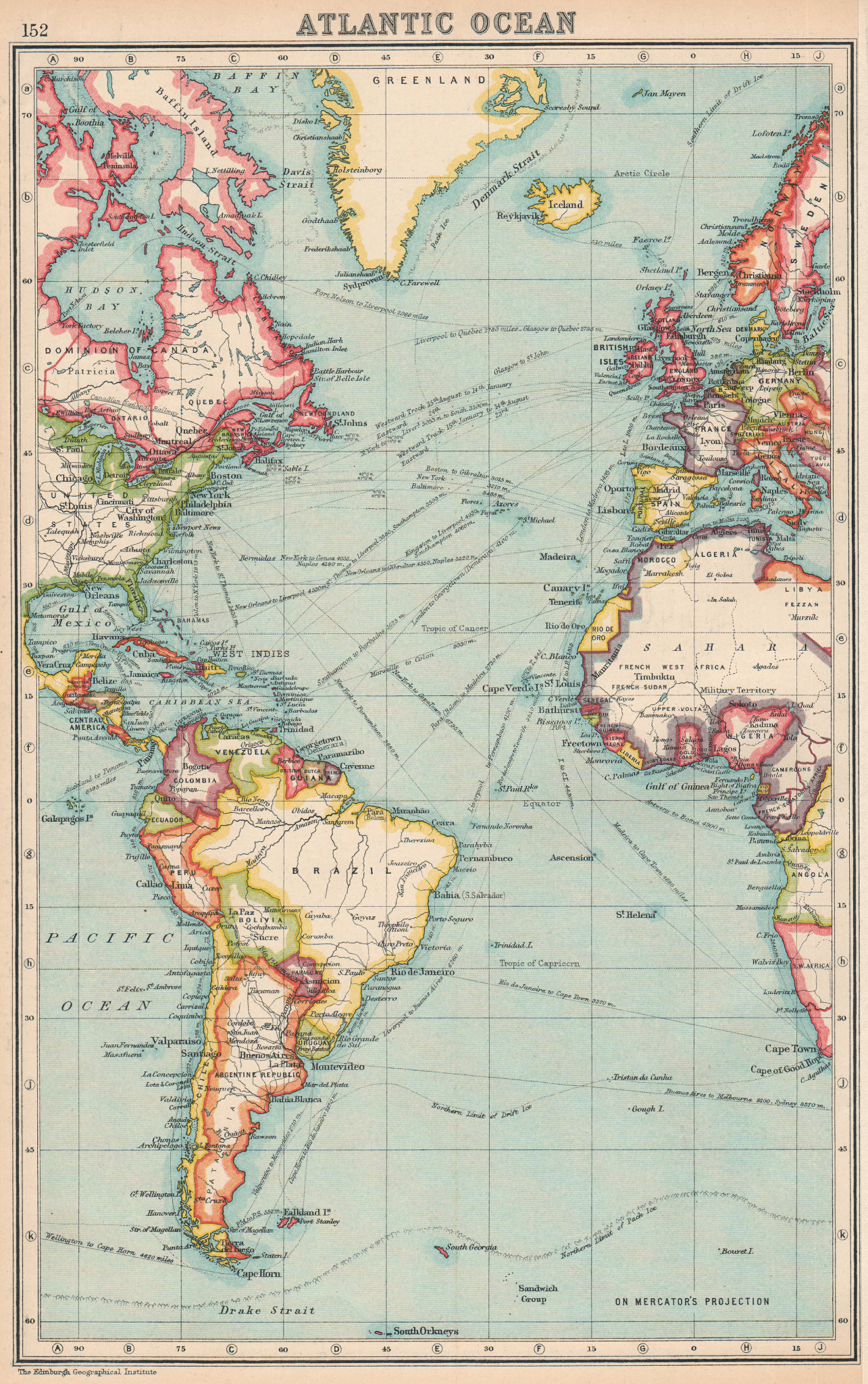 Atlantic Ocean Shipping Lanes Map 