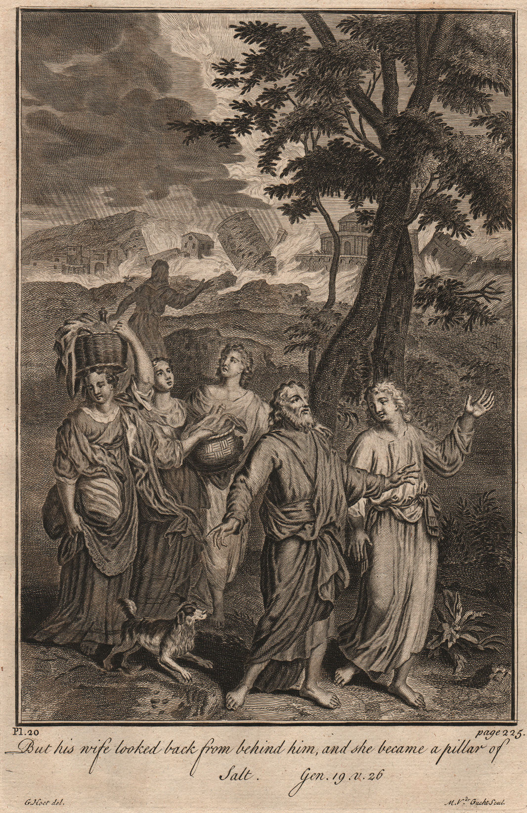 Associate Product BIBLE. Genesis 19.26 She became a pillar of salt 1752 old antique print
