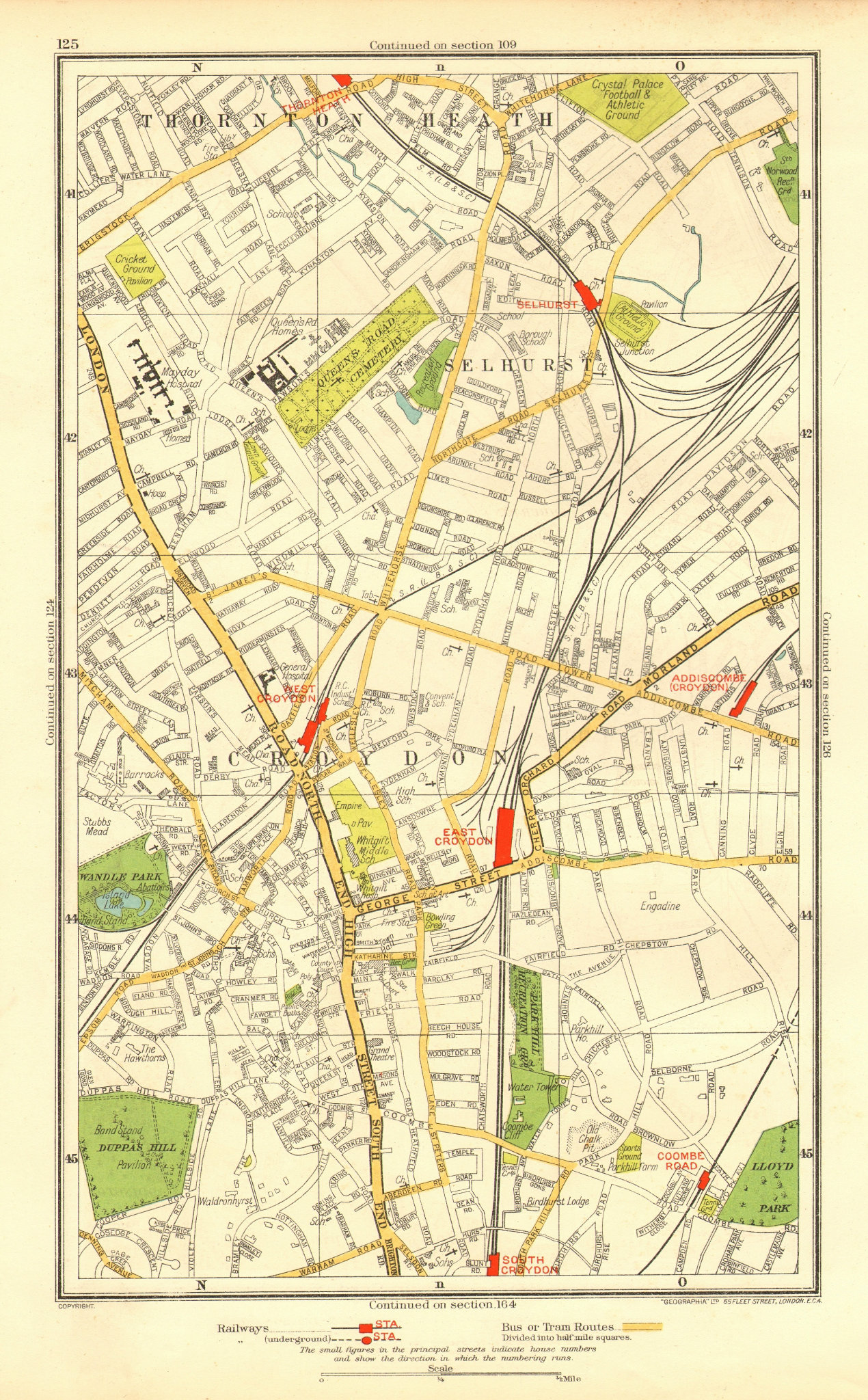 Associate Product CROYDON. Selhurst Thornton Heath Addiscombe Road Wandle Park Duppas 1937 map