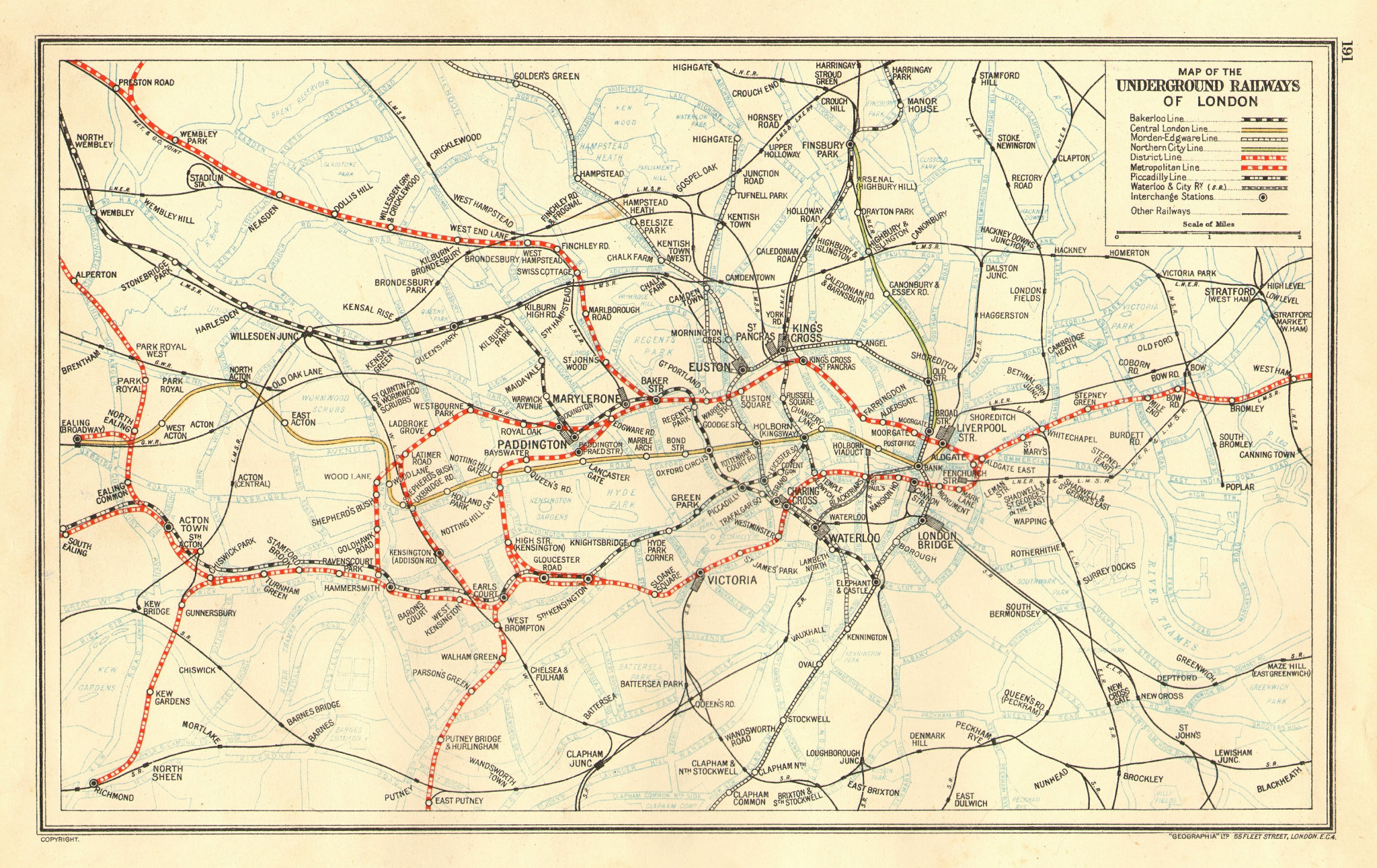 Associate Product LONDON. Vintage Underground / Tube map 1937 old vintage plan chart