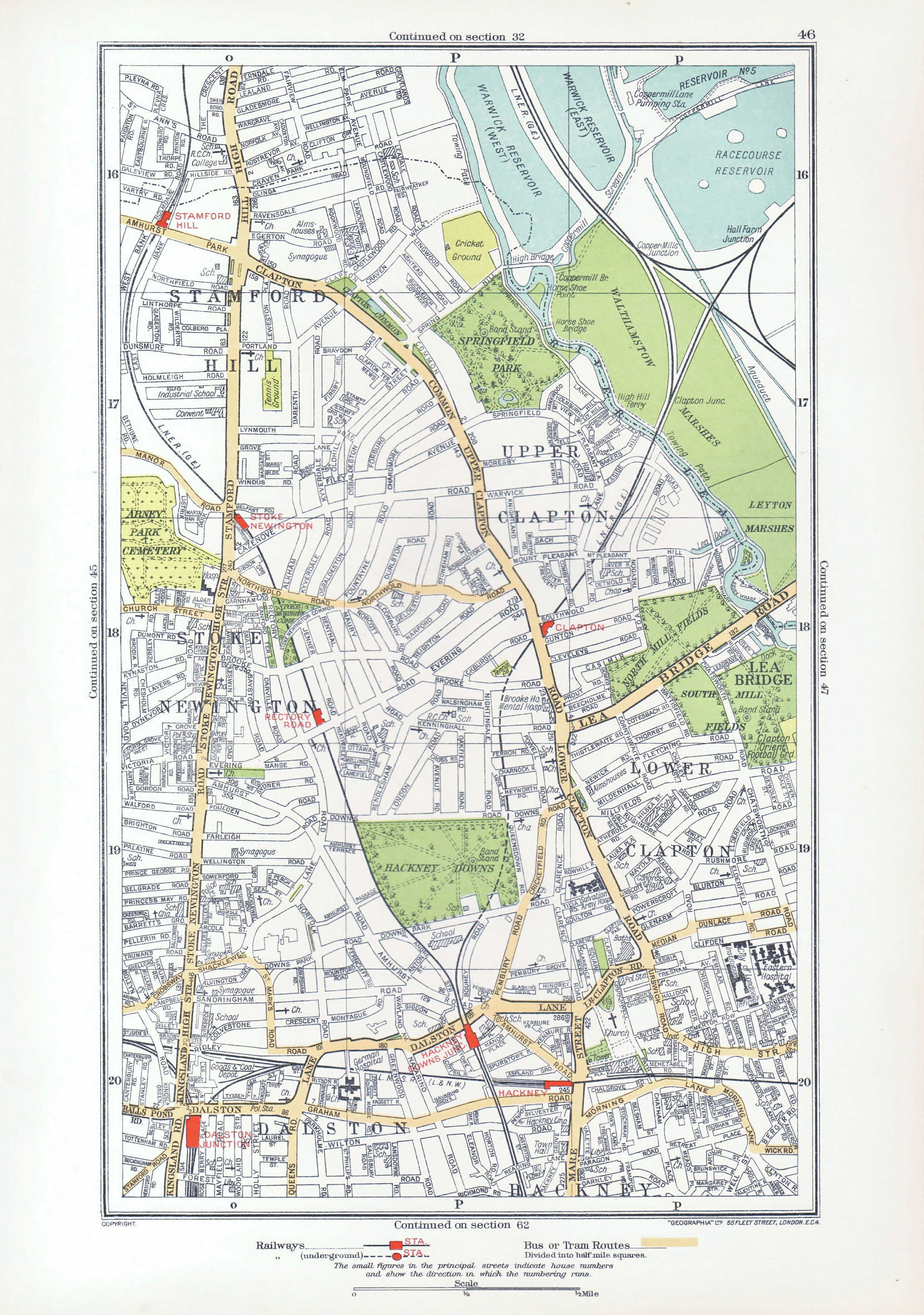 Associate Product STOKE NEWINGTON. Dalston Clapton Stamford Hill Upper Clapton 1933 old map
