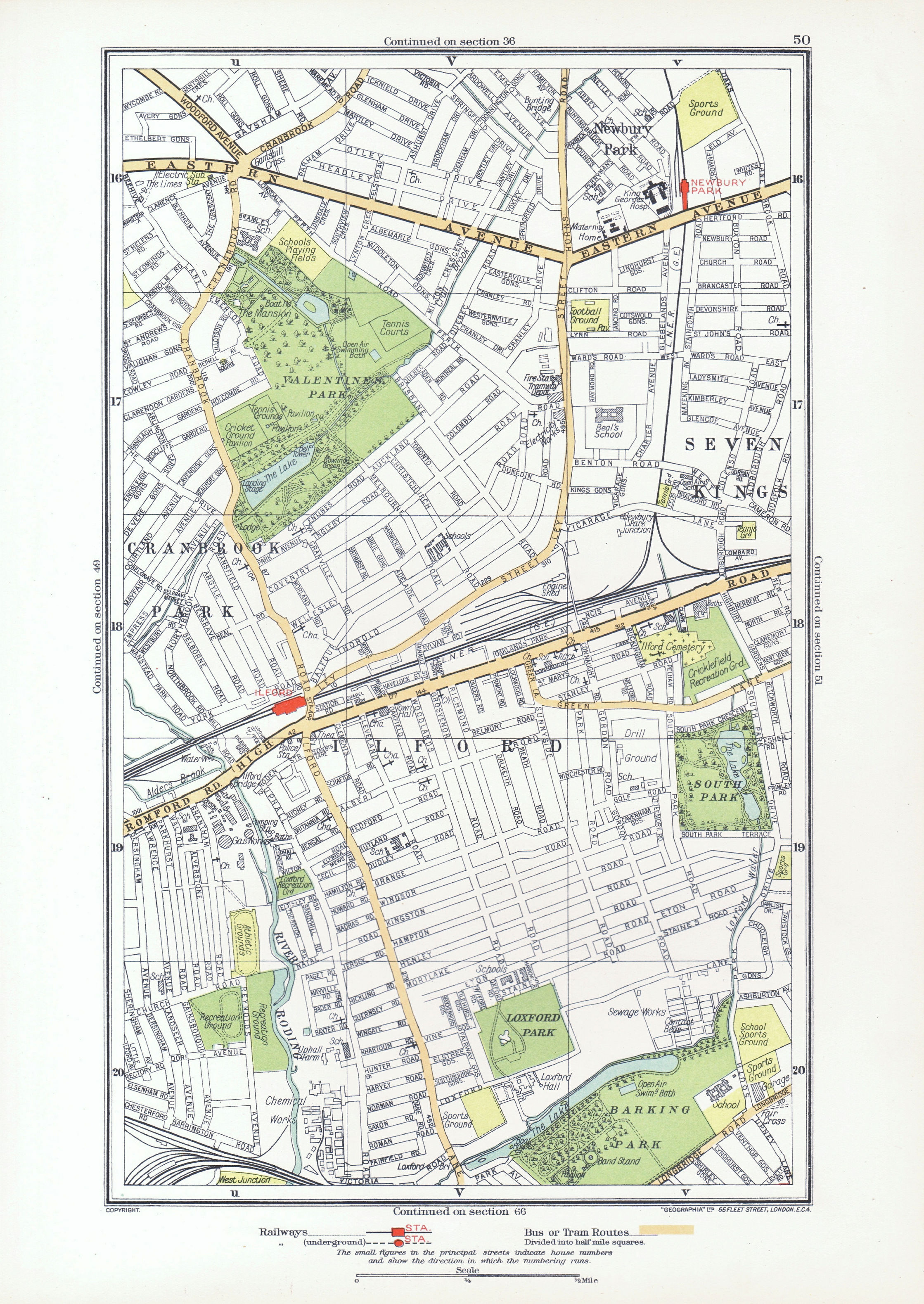 Associate Product LONDON. Cranbrook Park Ilford Newbury Park Seven Kings Barking Park 1933 map