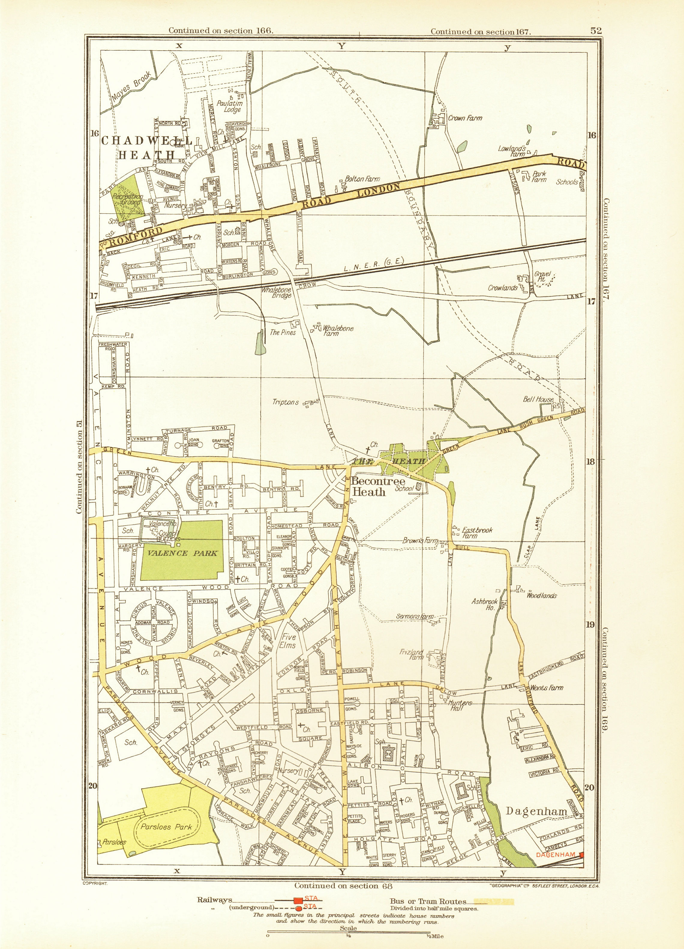 Associate Product ROMFORD. Chadwell Heath Becontree Dagenham Valence Park 1933 old vintage map