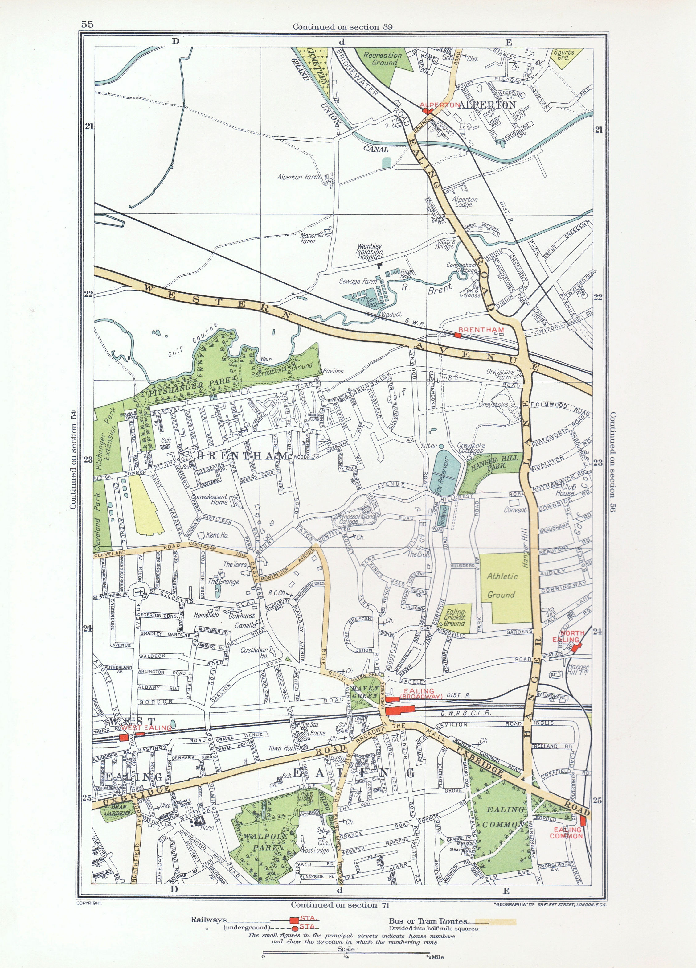 Associate Product LONDON. Alperton Brentham North West Ealing Common Broadway Park Royal 1933 map