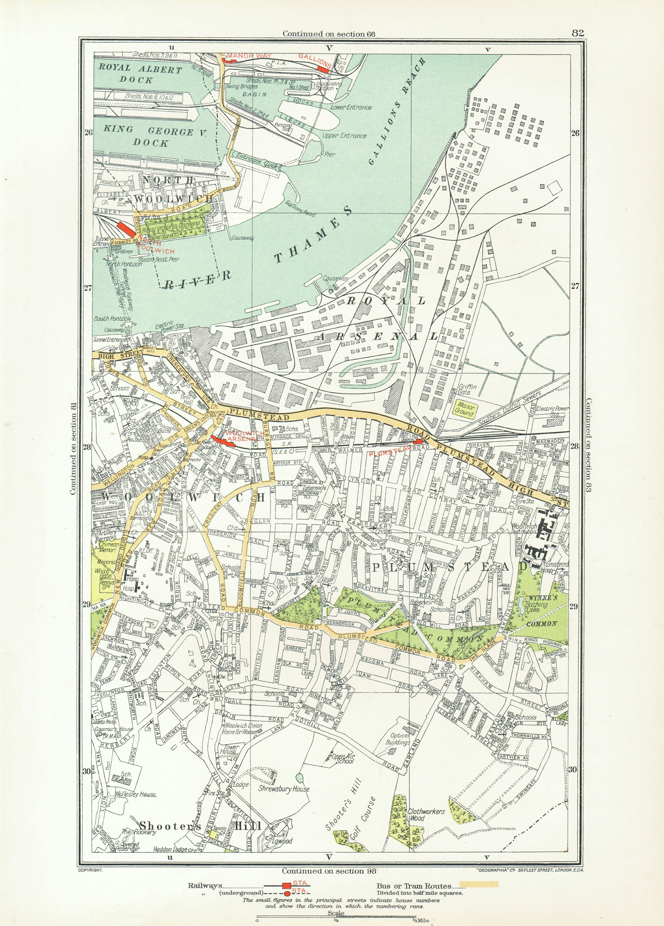 Associate Product LONDON. North Woolwich Plumstead Gallions Manor Way Woolwich Arsenal 1933 map