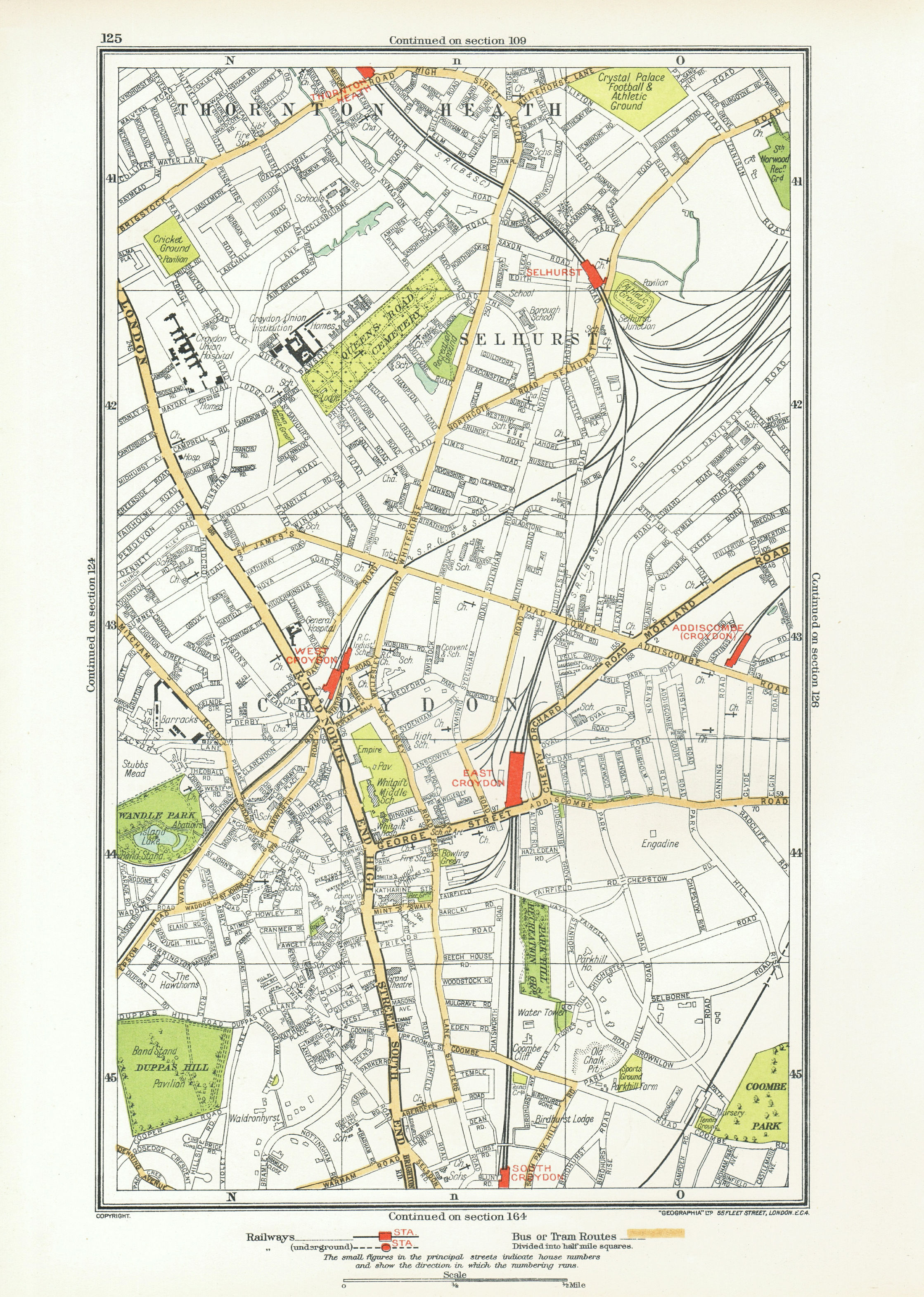 Associate Product CROYDON. Selhurst Thornton Heath Addiscombe Road Wandle Park Duppas 1933 map