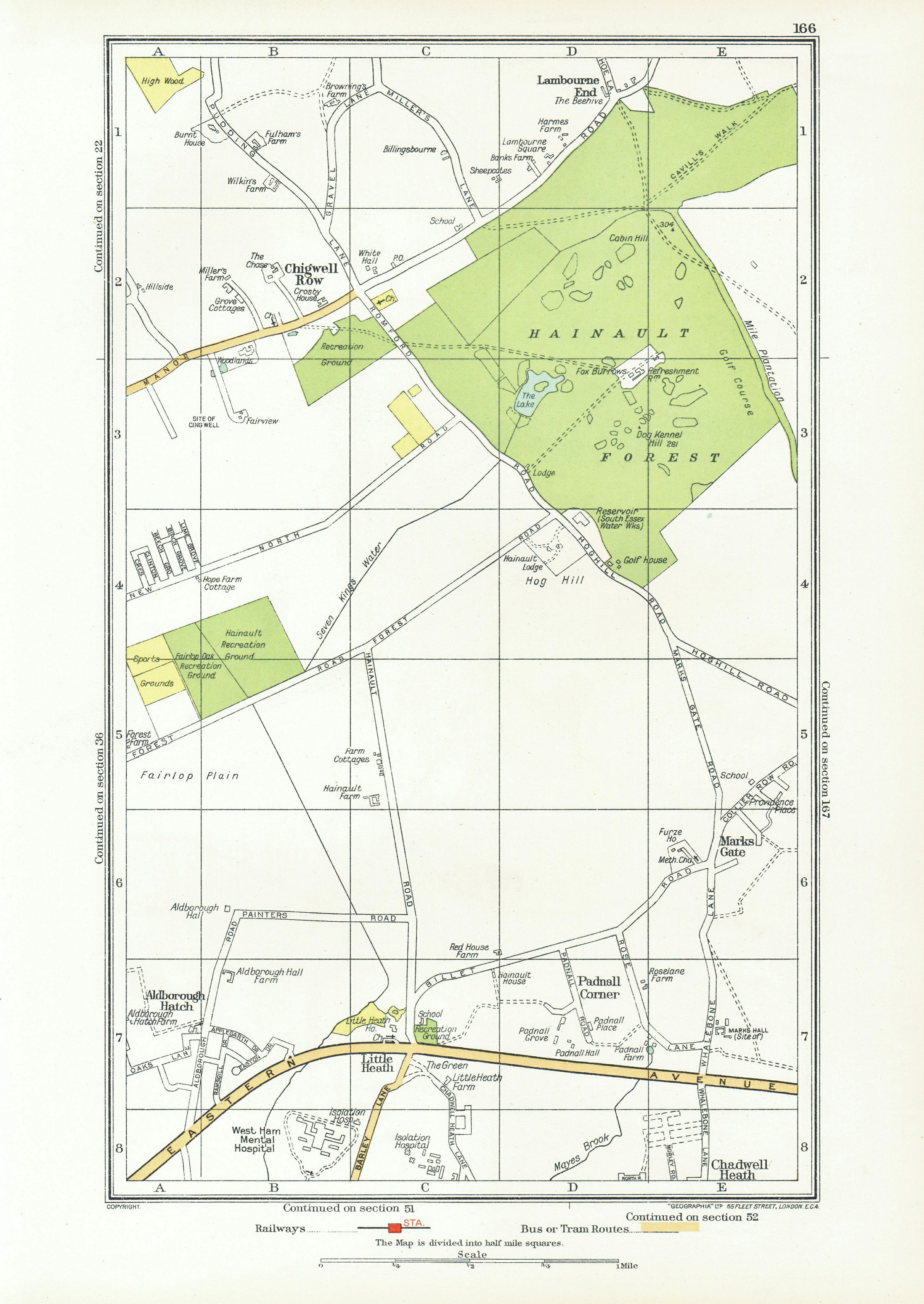 Associate Product ILFORD. Hainault Aldborough Hatch Chigwell Row Little Heath (Essex) 1933 map