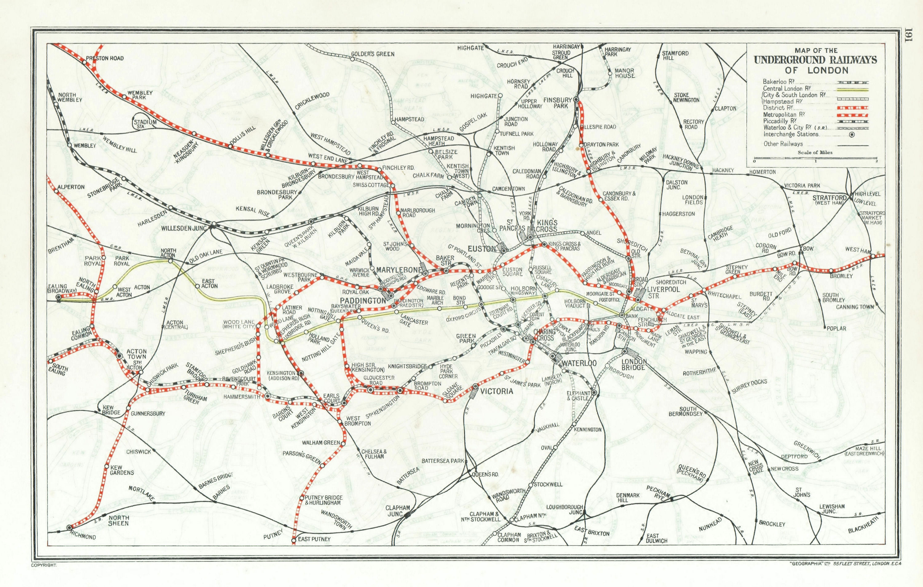 Associate Product LONDON. Vintage Underground / Tube map 1933 old vintage plan chart