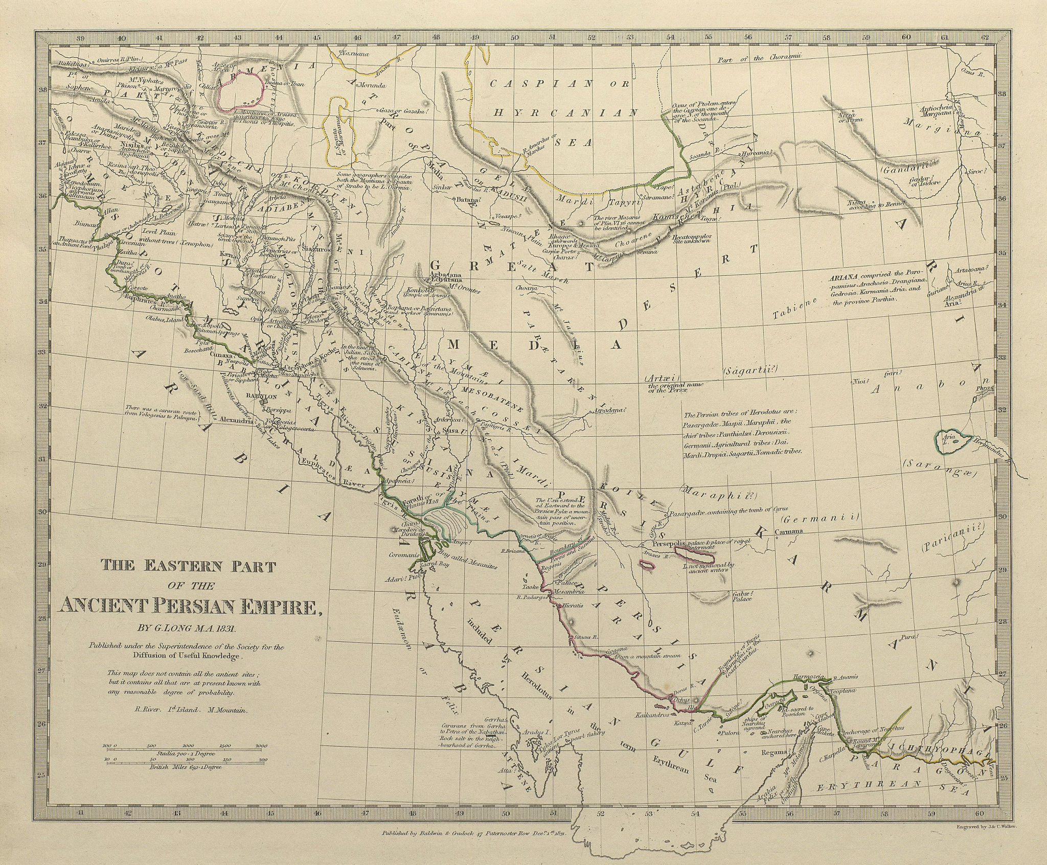 Associate Product PERSIA (IRAN) . Eastern part of the Ancient Persian Empire. Iraq.SDUK 1844 map