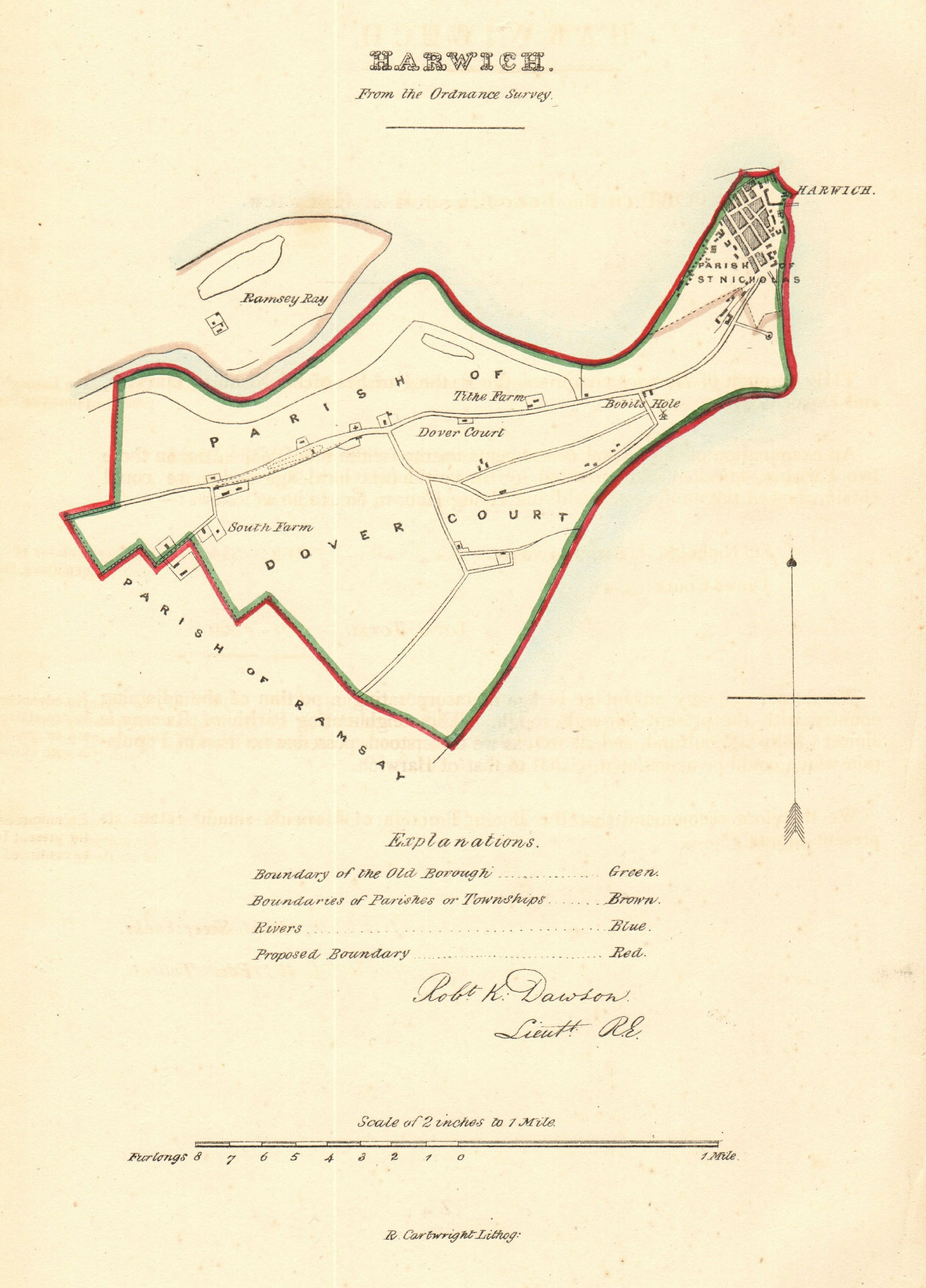 Associate Product HARWICH borough/town plan for the REFORM ACT. Essex. DAWSON 1832 old map