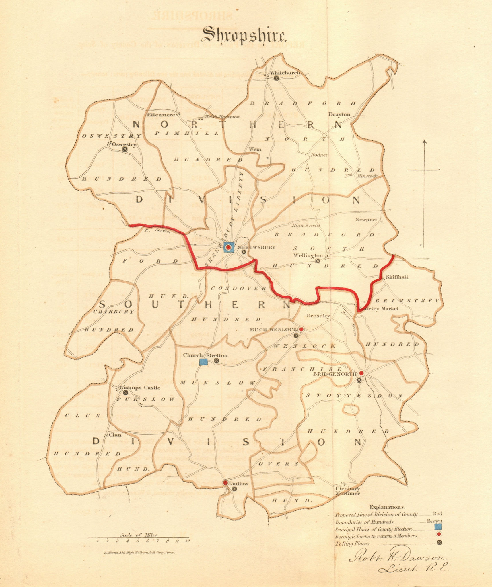 Associate Product Shropshire county map. Divisions boroughs electoral. REFORM ACT. DAWSON 1832