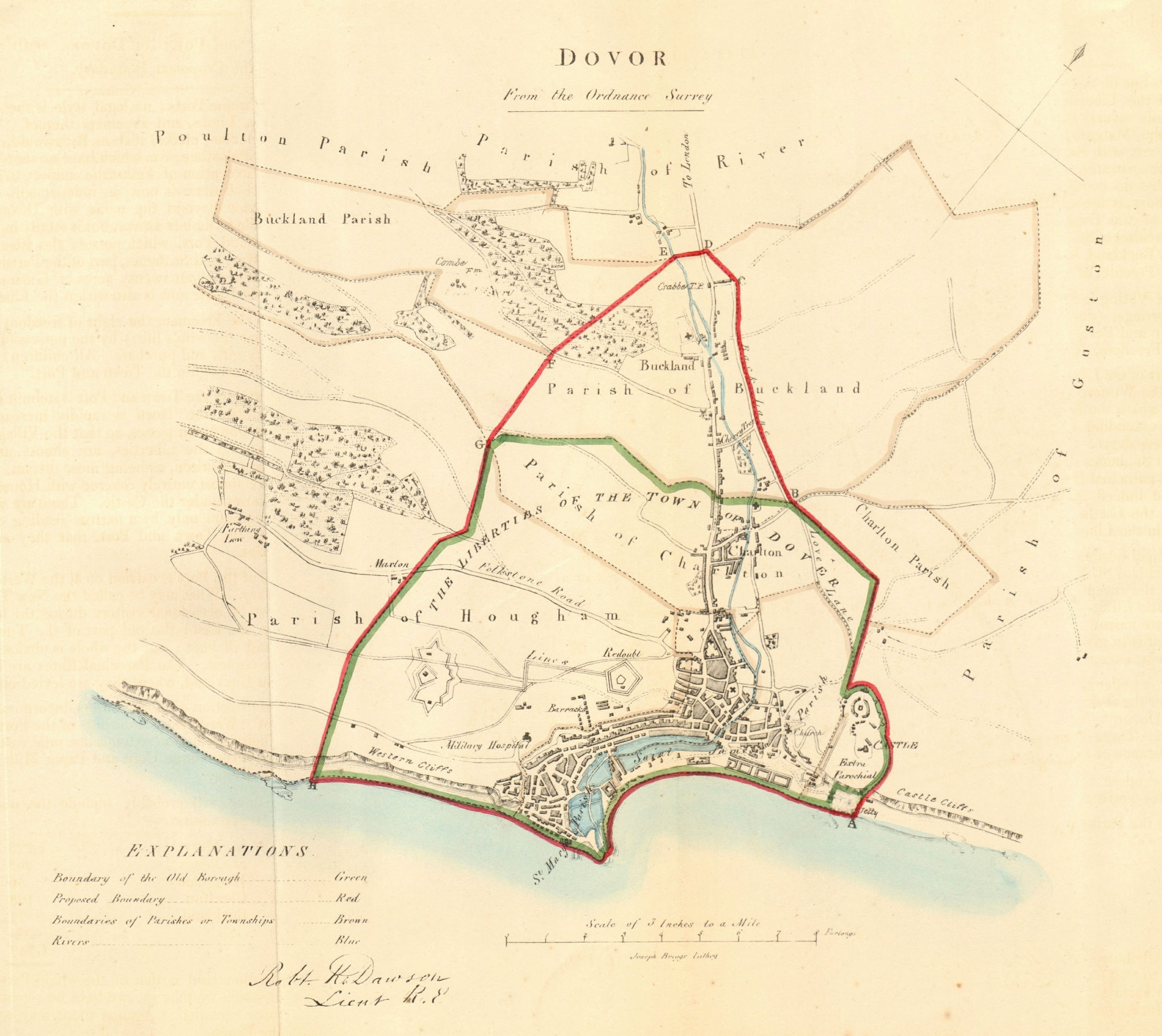 Associate Product DOVER borough/town plan for the REFORM ACT. Kent. DAWSON 1832 old antique map