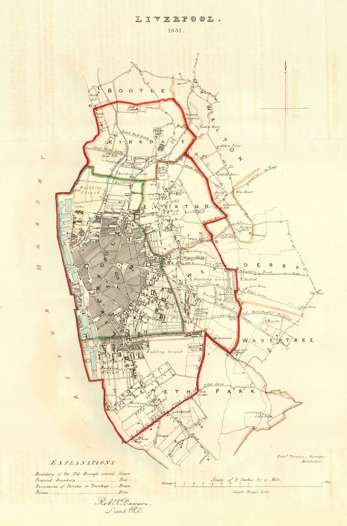 Associate Product LIVERPOOL borough/town/city plan. REFORM ACT. Toxteth Everton. DAWSON 1832 map