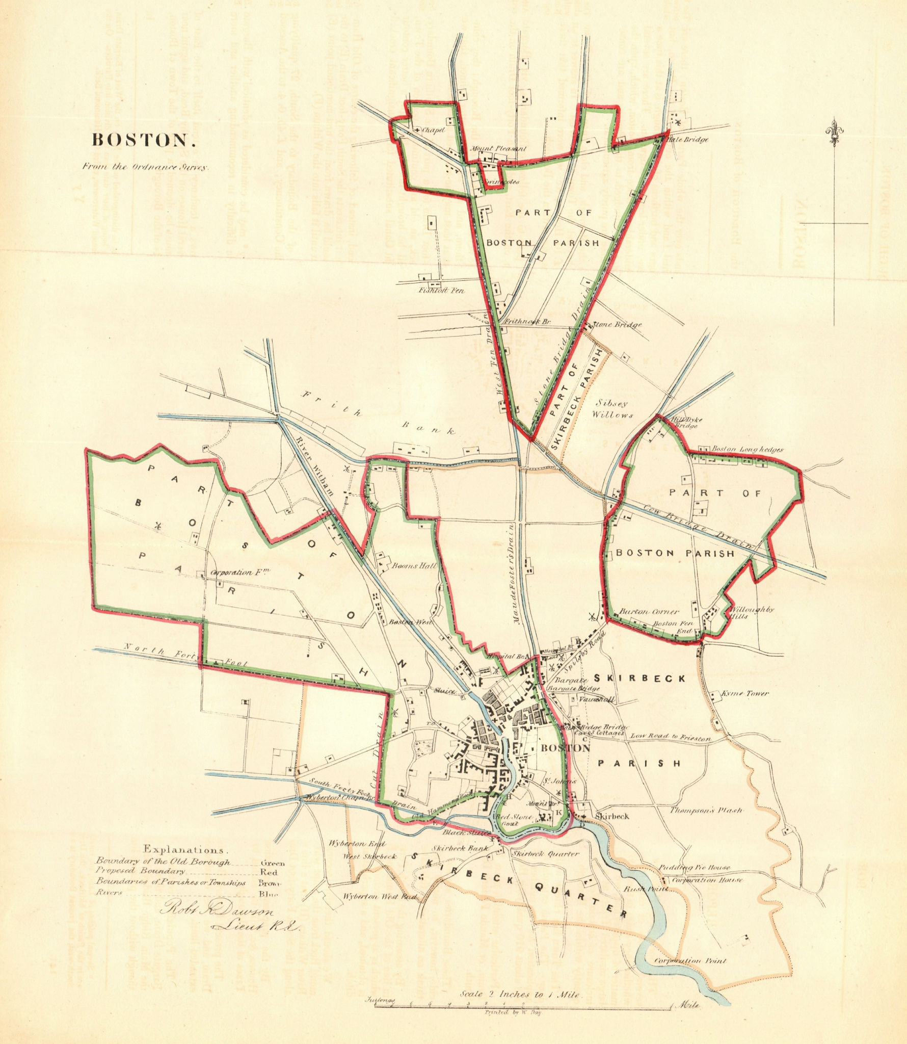 Associate Product BOSTON borough/town plan for the REFORM ACT. Lincolnshire. DAWSON 1832 old map