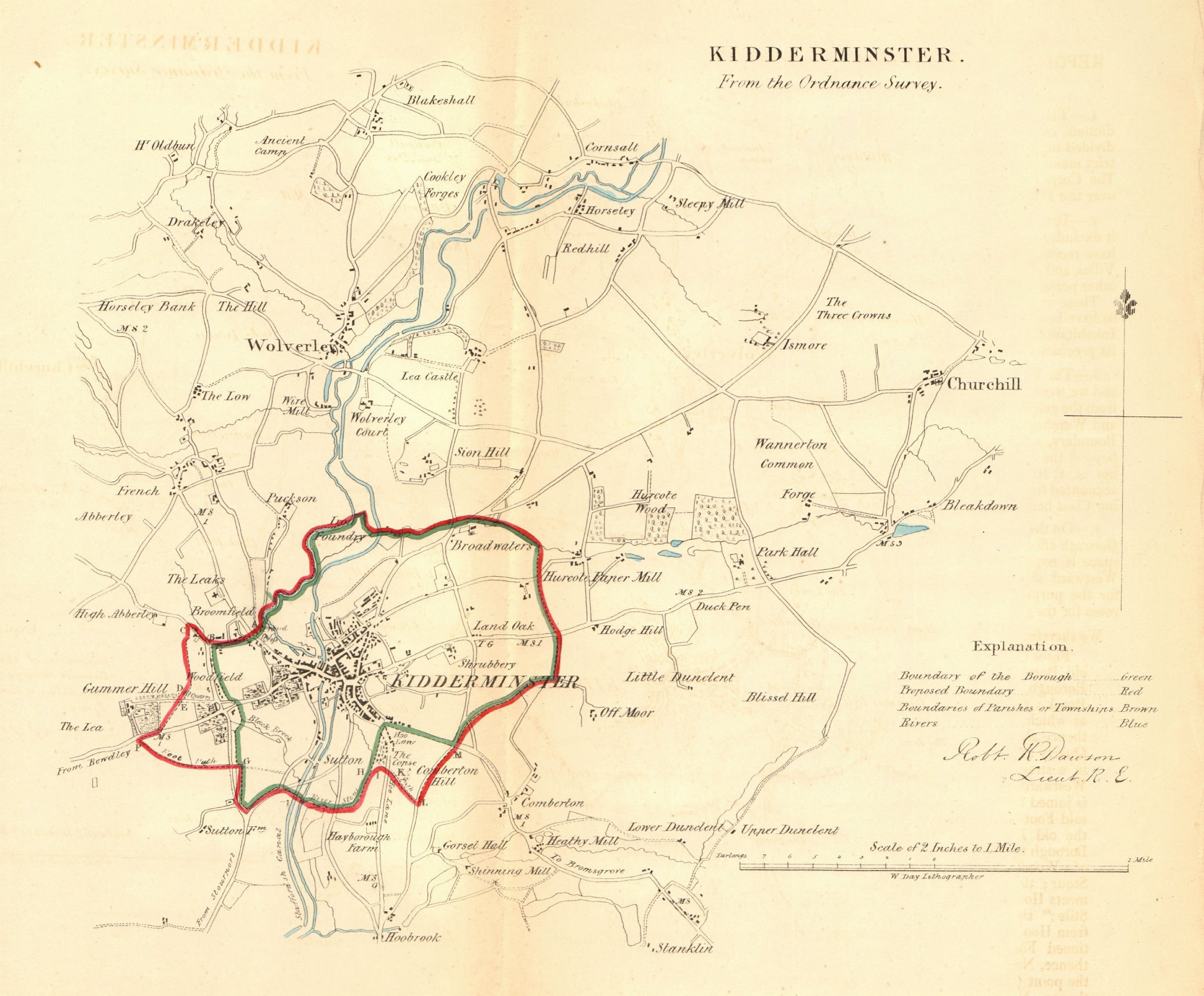 Associate Product KIDDERMINSTER borough/town plan. REFORM ACT. Worcestershire. DAWSON 1832 map