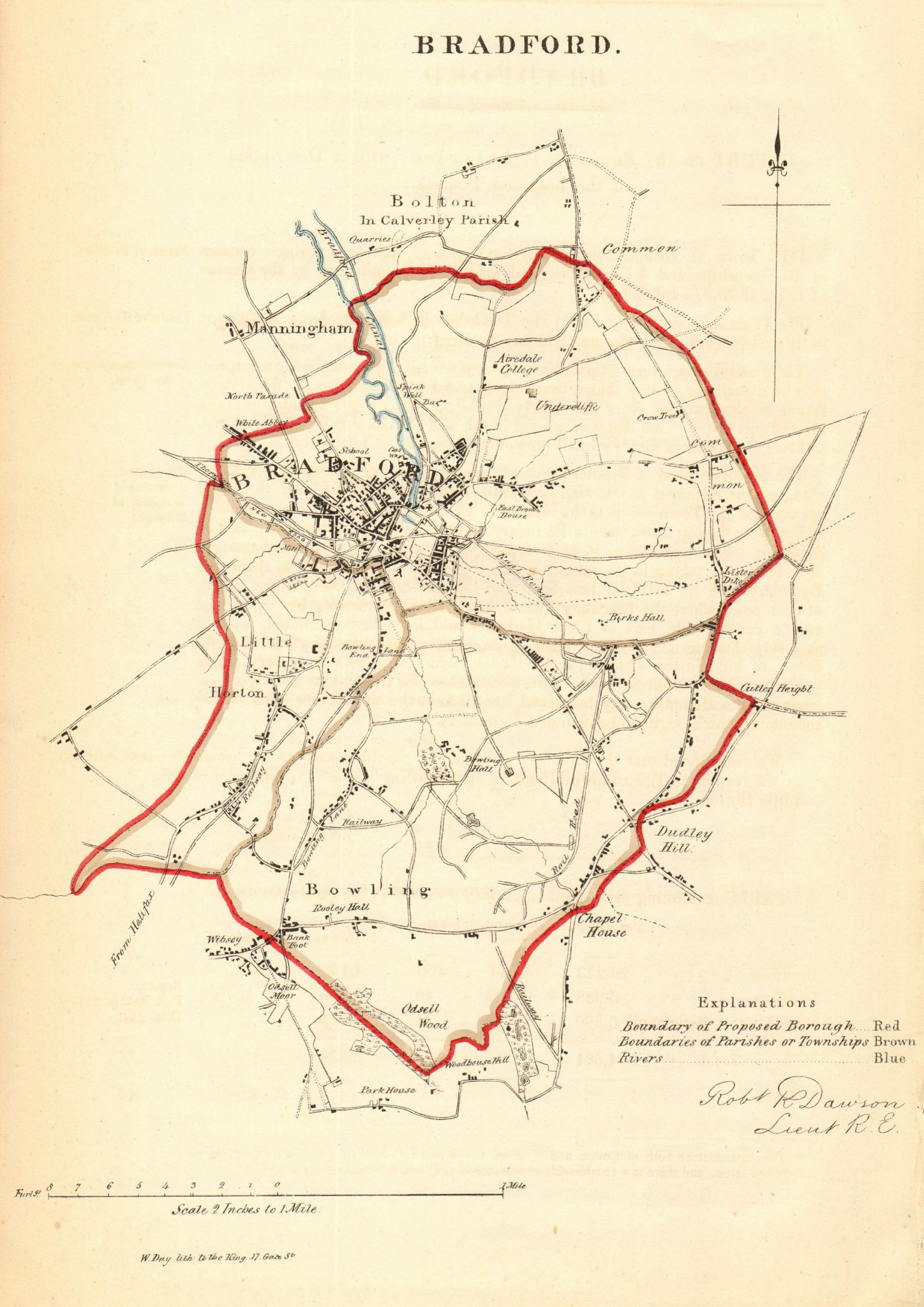 Associate Product BRADFORD borough/town plan. REFORM ACT. Little Horton Yorkshire. DAWSON 1832 map