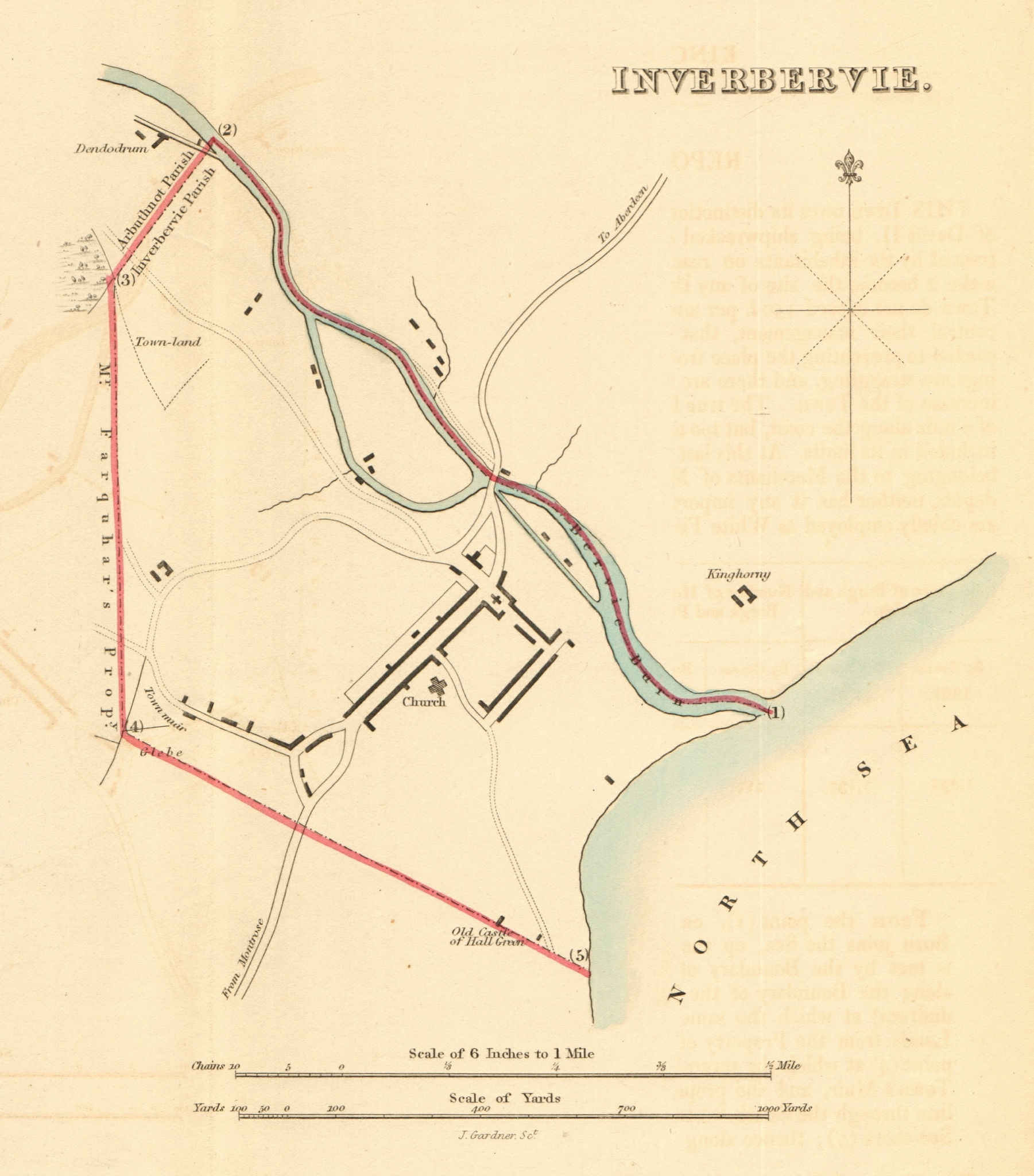 INVERBERVIE borough/town plan for the REFORM ACT. Scotland 1832 old map