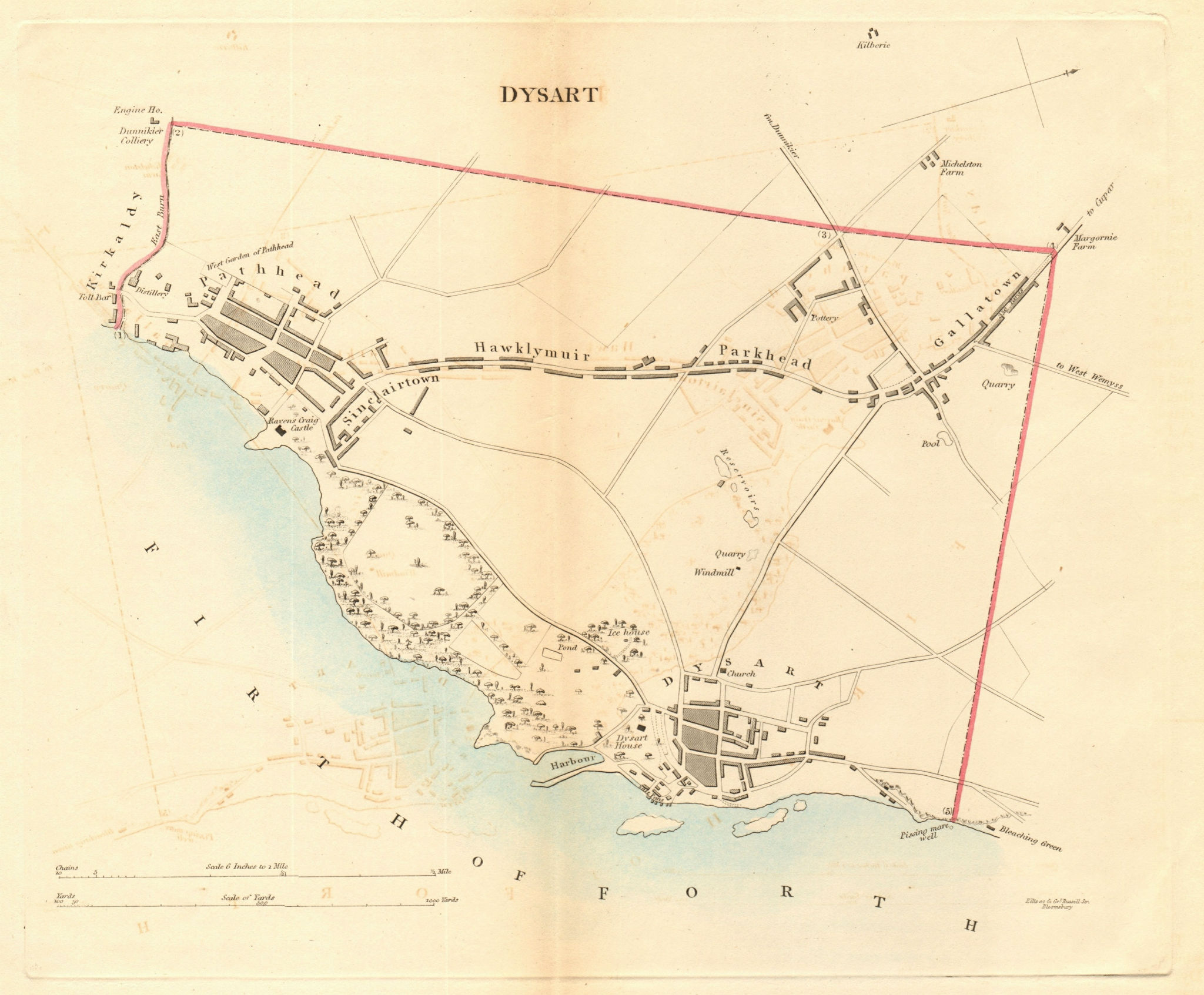 Associate Product DYSART borough/town plan for the REFORM ACT. Pathhead Kirkaldy Scotland 1832 map