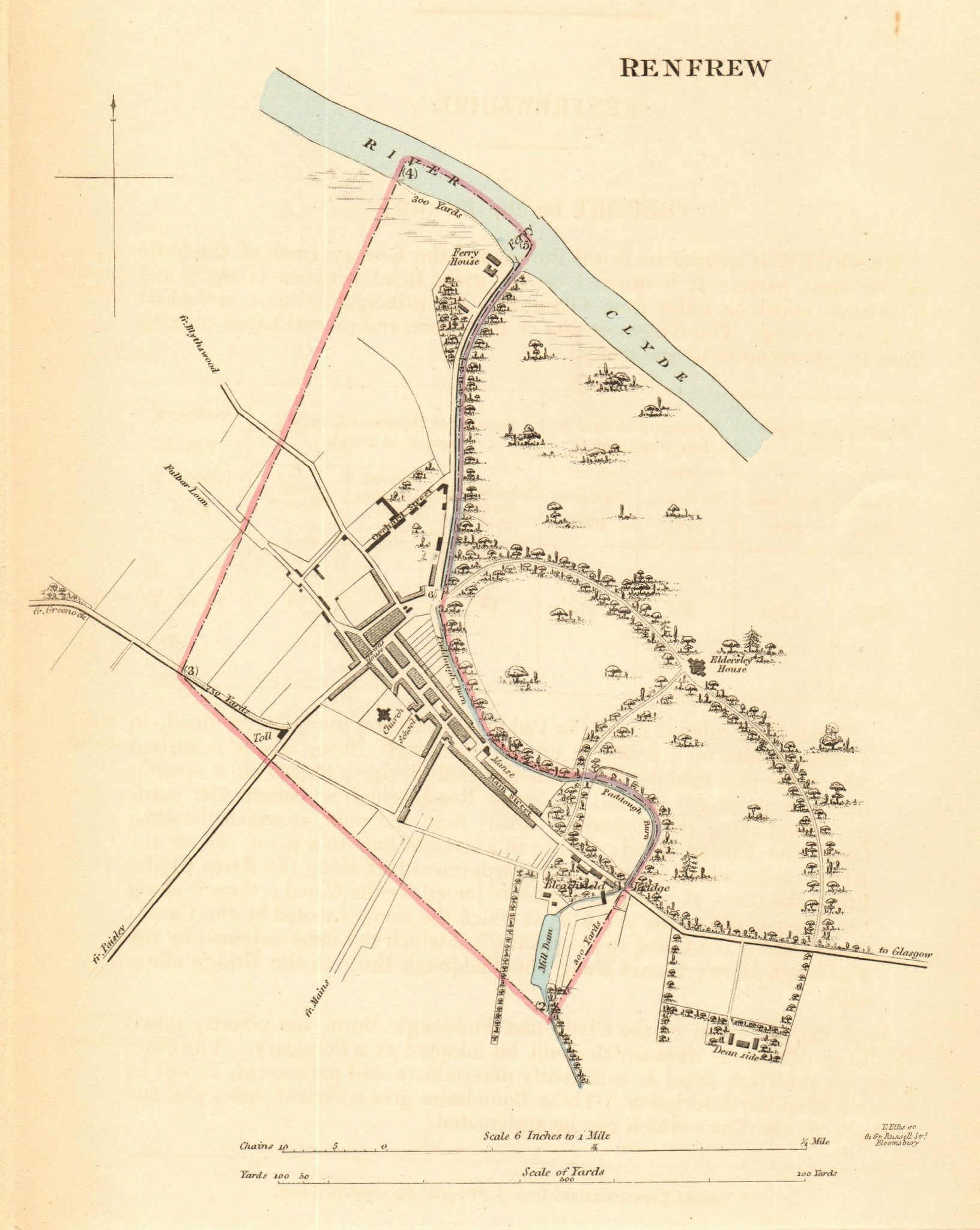 Associate Product RENFREW borough/town plan for the REFORM ACT. Scotland 1832 old antique map