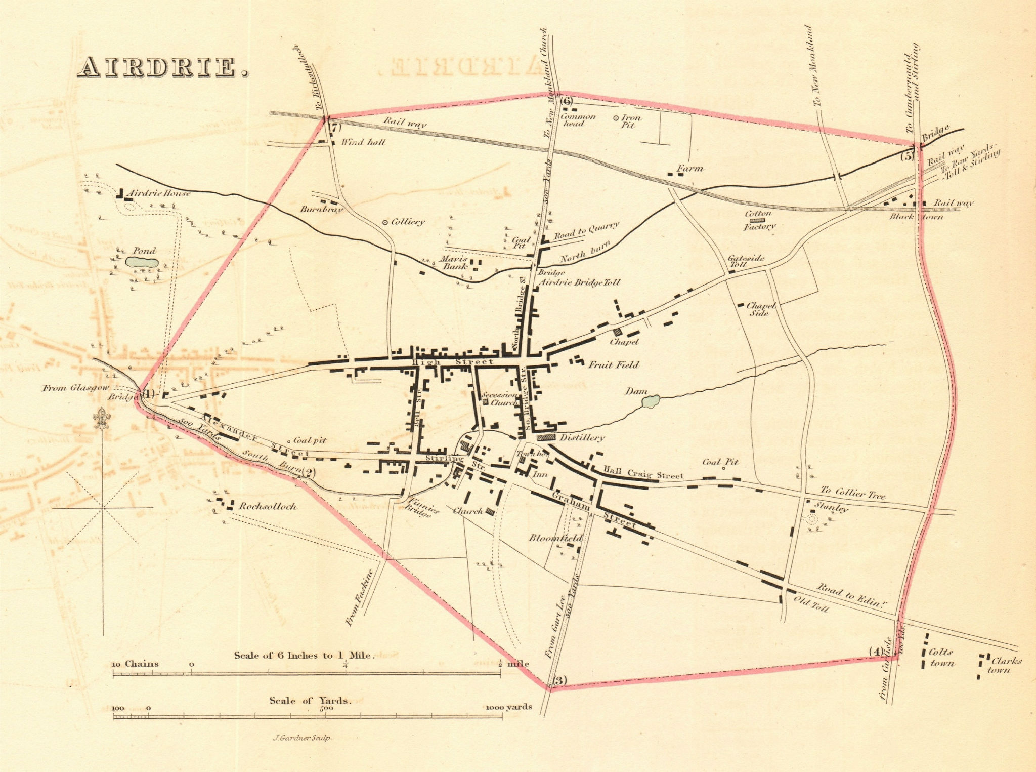 Associate Product AIRDRIE borough/town plan for the REFORM ACT. Scotland 1832 old antique map