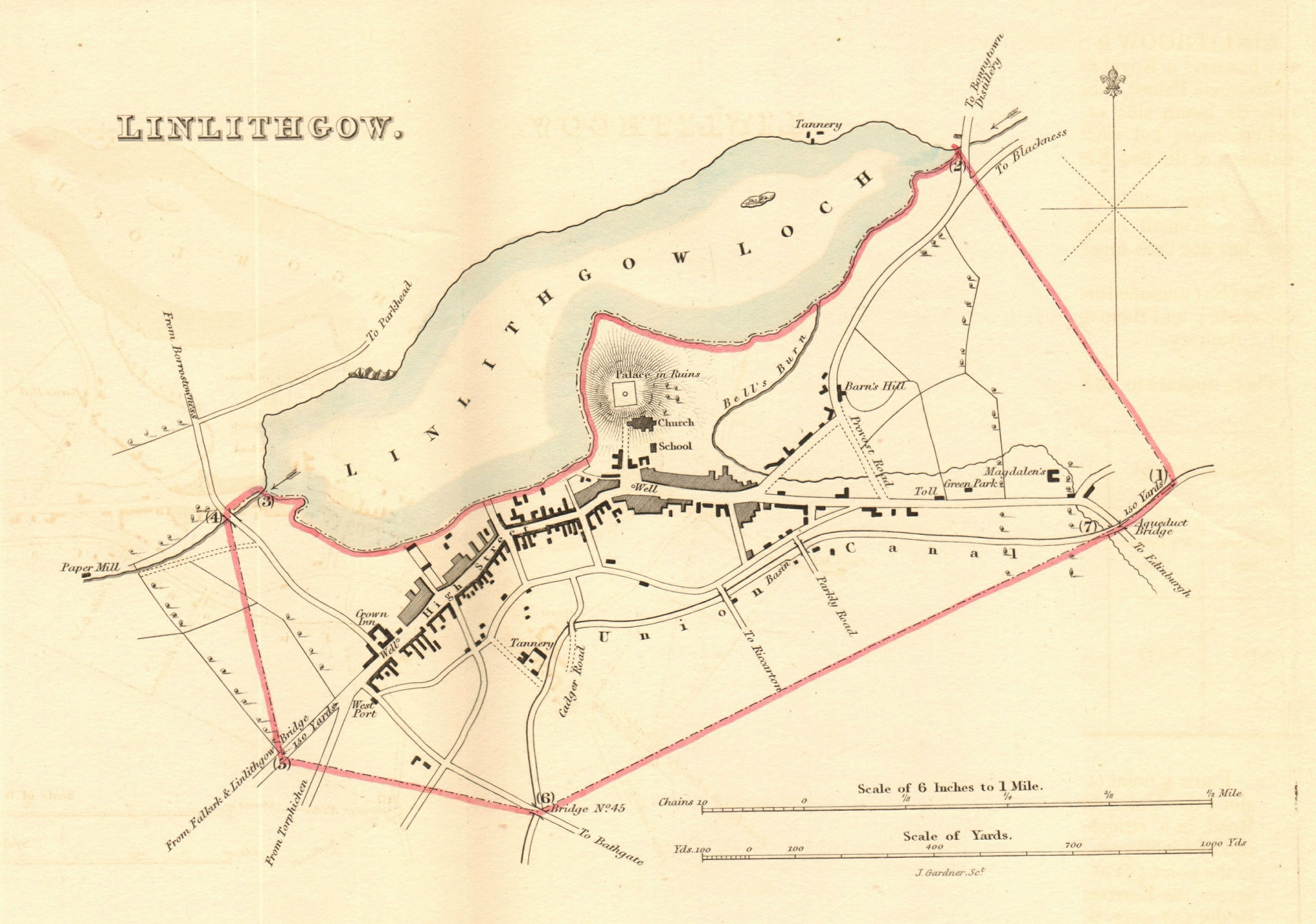 Associate Product LINLITHGOW borough/town plan for the REFORM ACT. Scotland 1832 old antique map