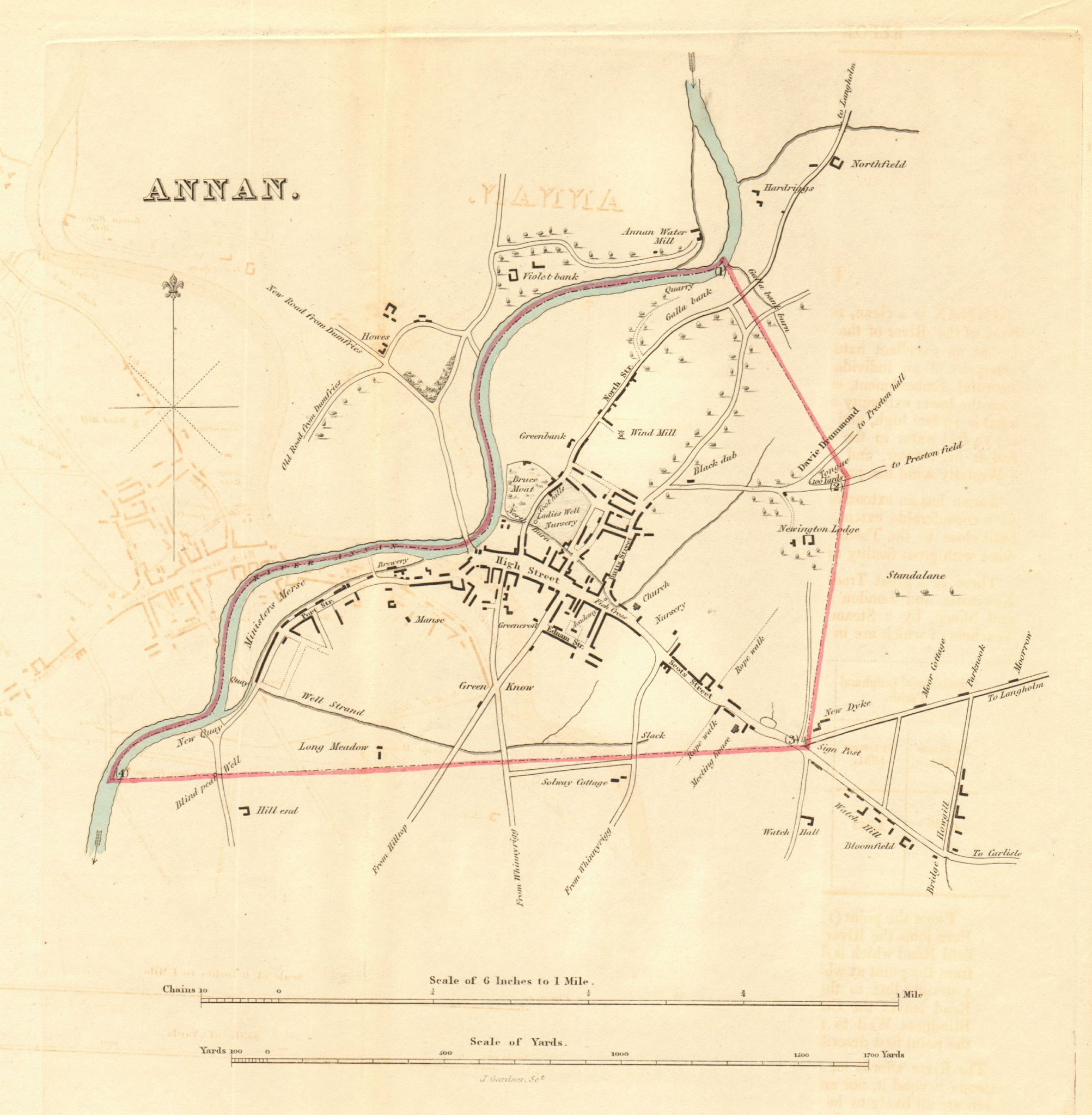 ANNAN borough/town plan for the REFORM ACT. Scotland 1832 old antique map