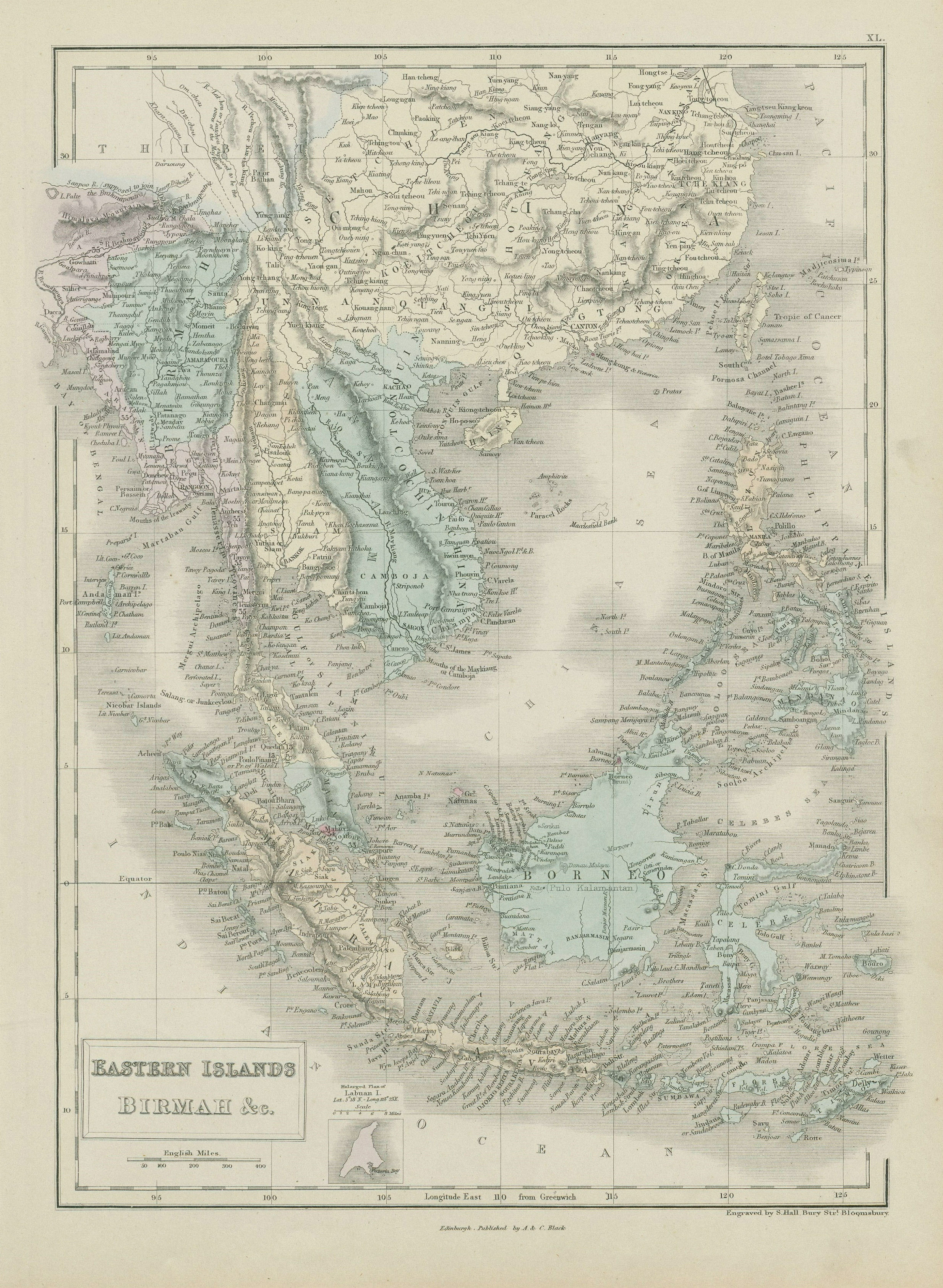 Associate Product Eastern Islands, Birmah &c. Indochina & East Indies. Indonesia. HALL 1856 map