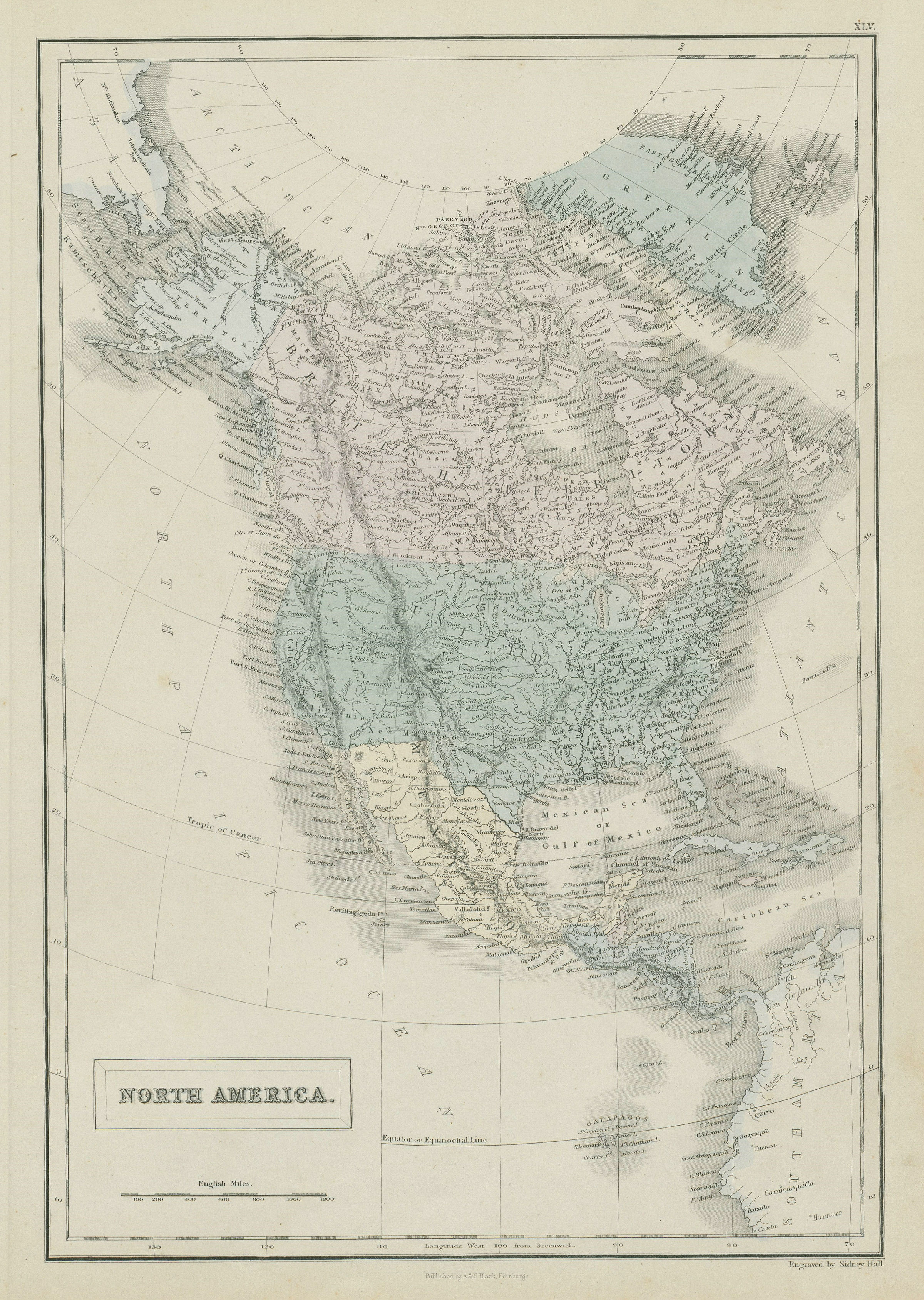 Associate Product North America. Russian Alaska. US 31 states. SIDNEY HALL 1856 old antique map