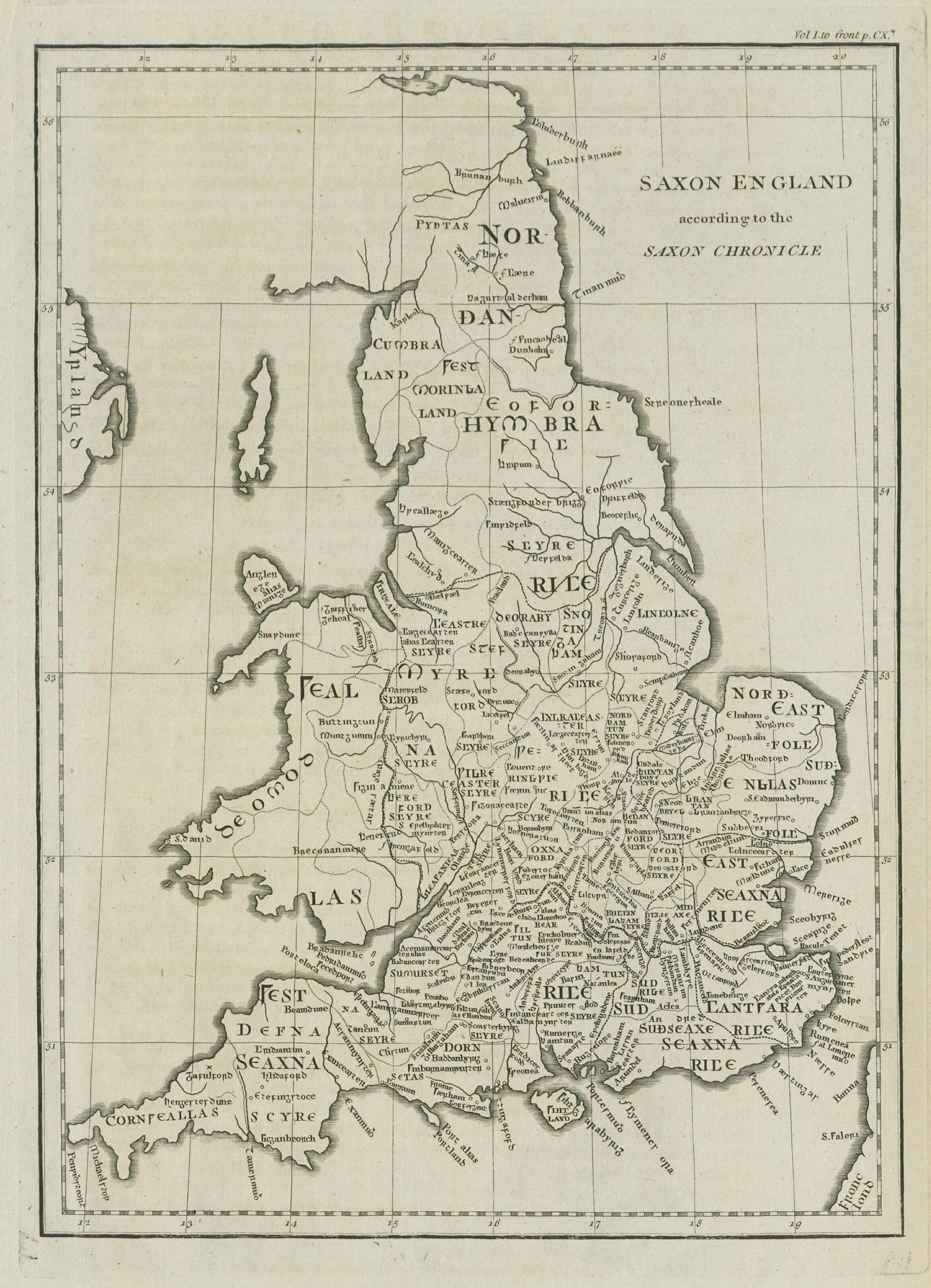 Associate Product "Saxon England according to the Saxon Chronicle", by John CARY 1789 old map