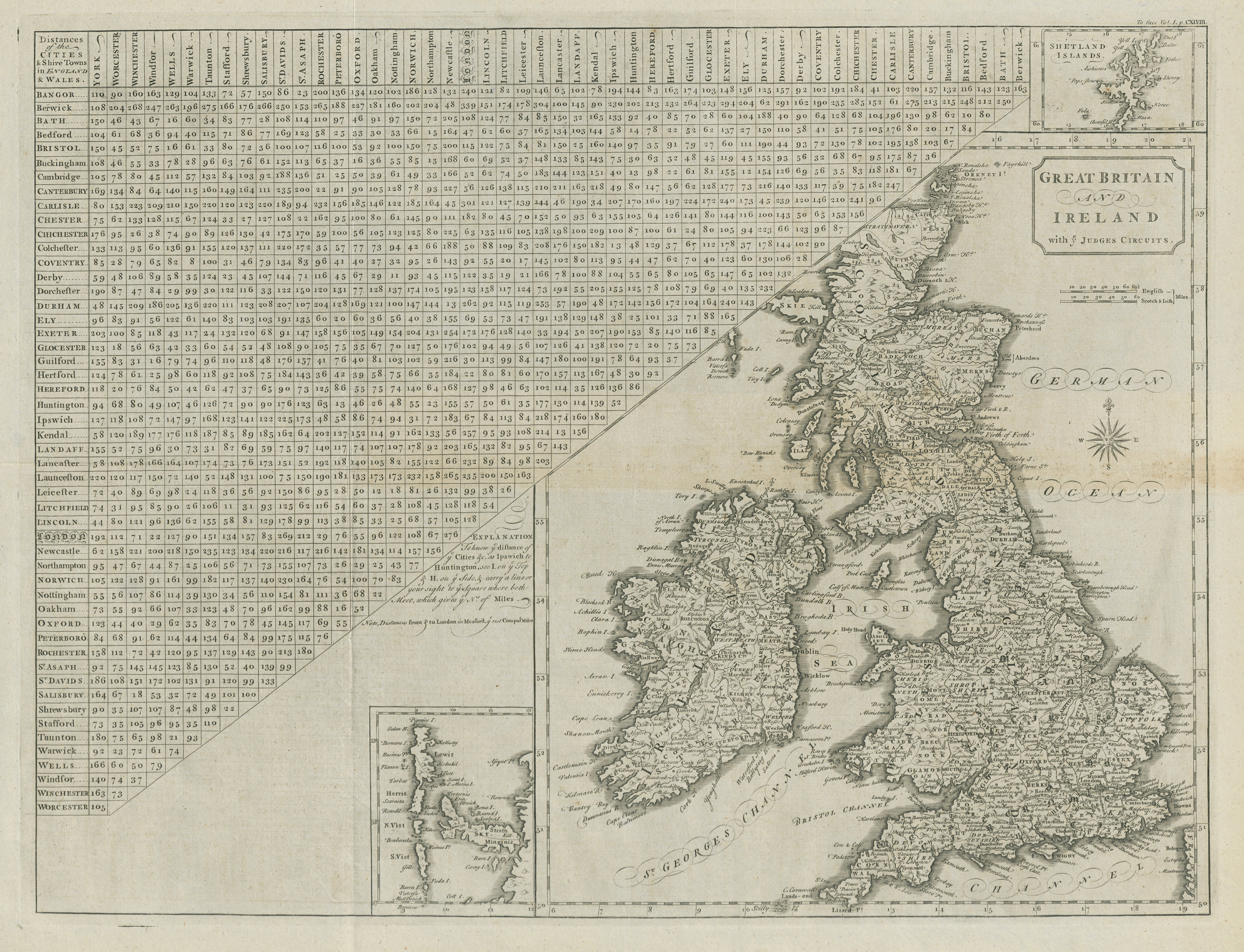 Associate Product "Great Britain and Ireland with ye Judges circuits" by John CARY 1789 old map