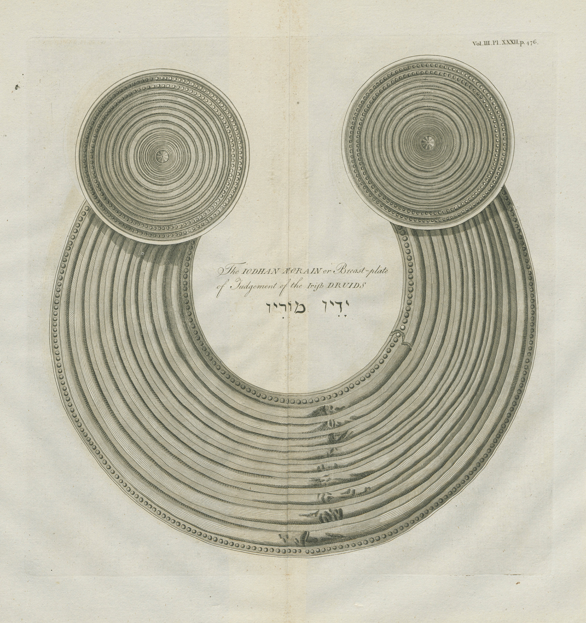 Associate Product The Iodhan Morain or Breast-plate of Judgement of the Irish Druids 1789 print