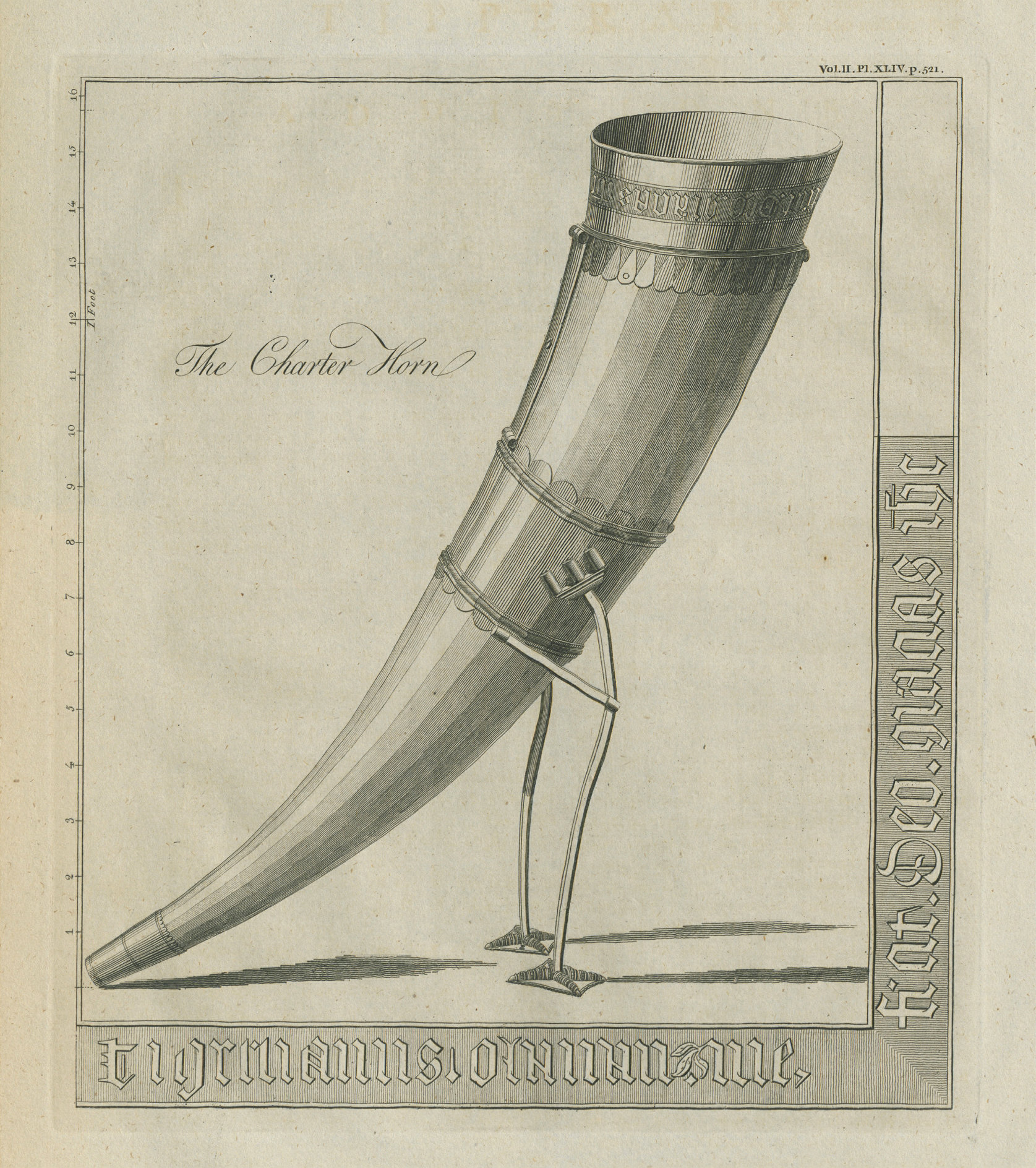 Associate Product The Kavanagh Charter Horn. Ceremonial drinking horn 1789 old antique print