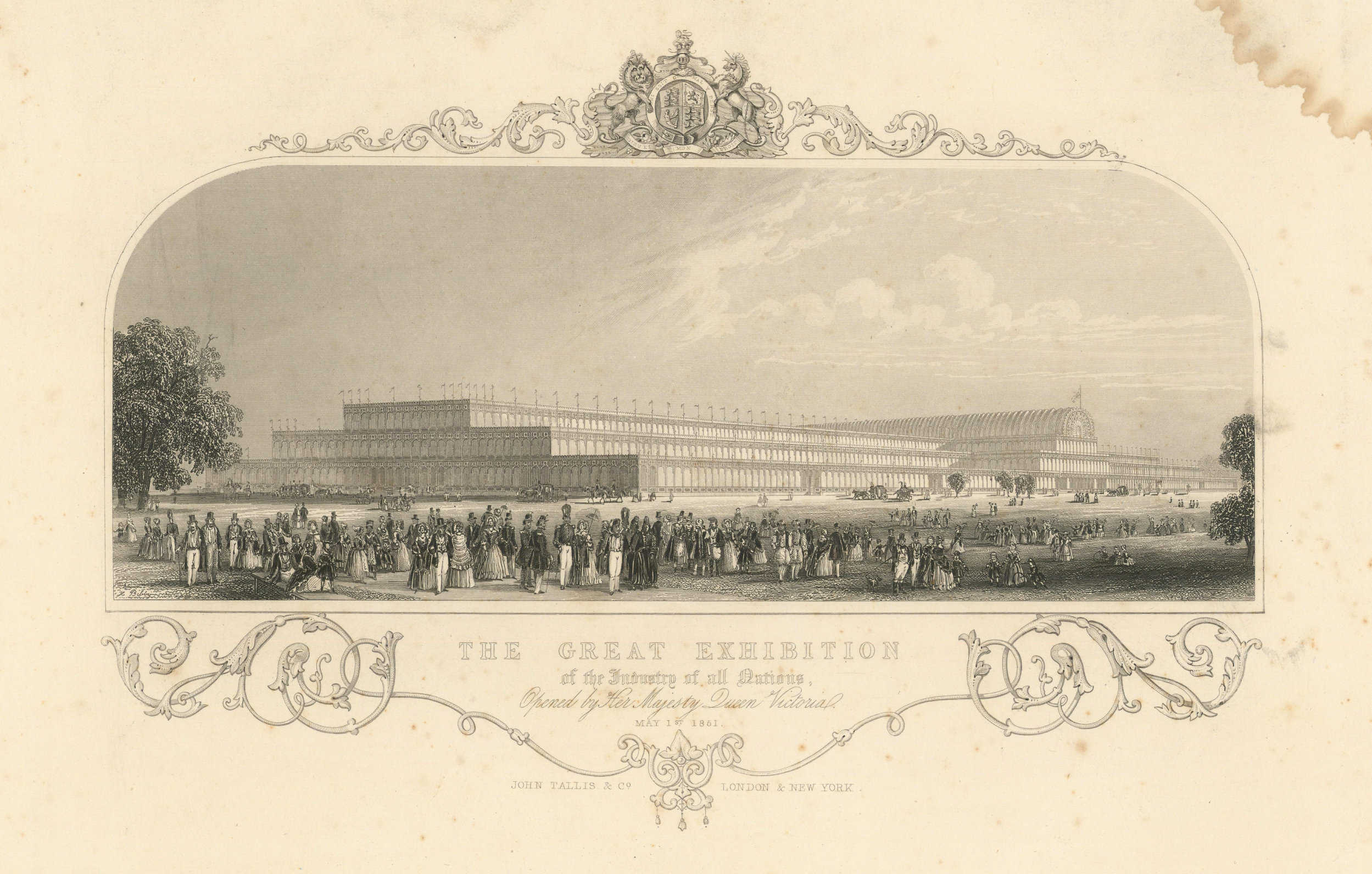 Associate Product The Crystal Palace in Hyde Park. Great Exhibition. TALLIS 1851 old print