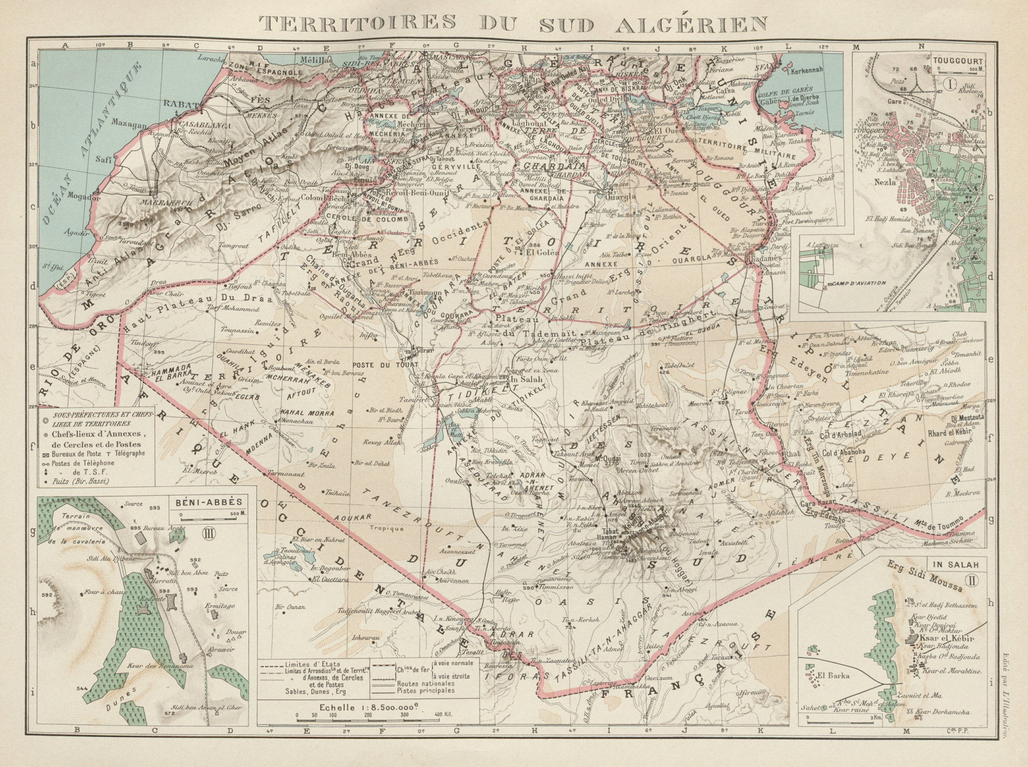 FRENCH ALGERIA. Territoires sud Algerien. Béni-Abbès Touggourt In Salah ...