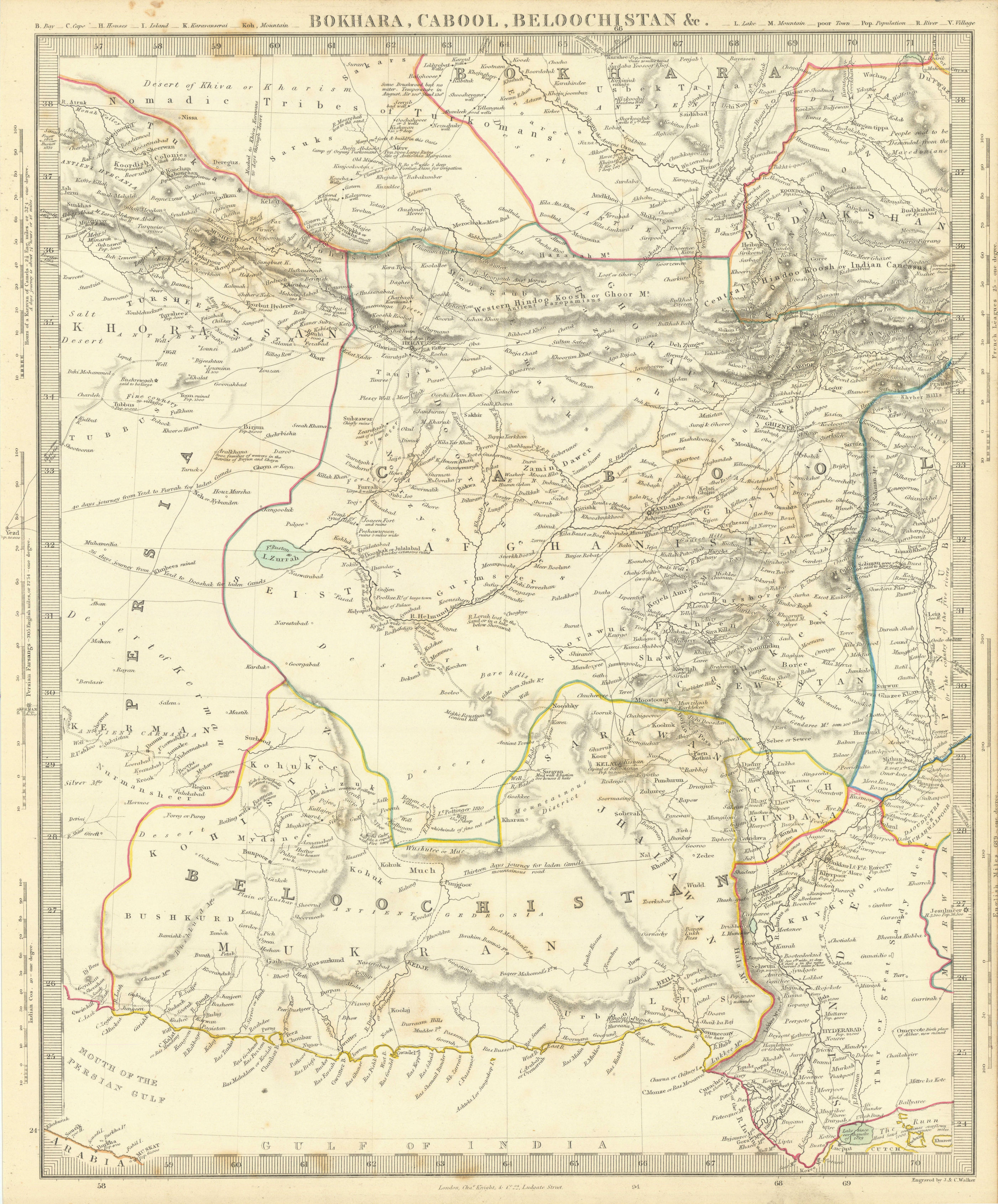 Associate Product BUKHARA KABUL & BALUCHISTAN.Afghanistan Khorassan Sinde Pakistan SDUK 1844 map